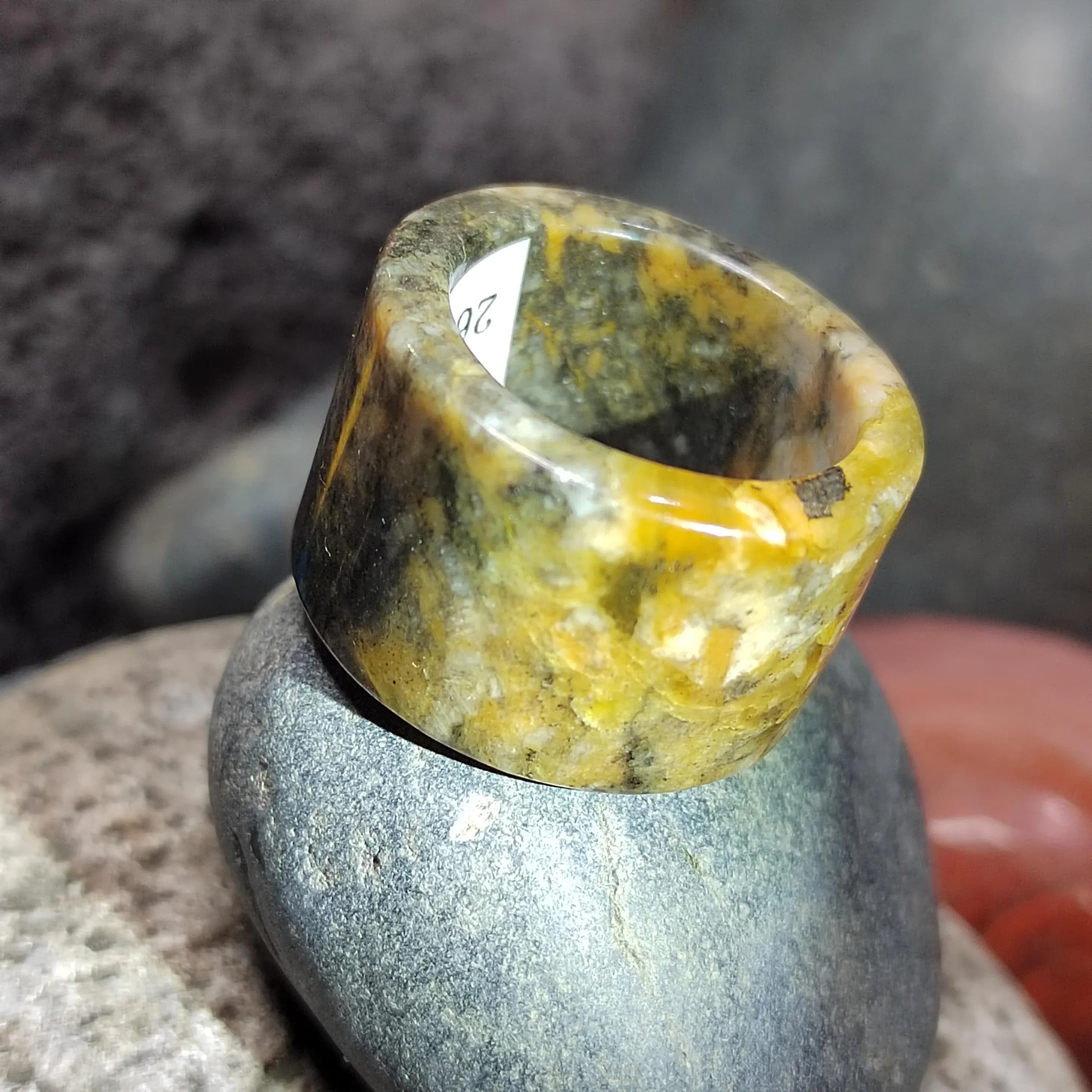 Certified Natural Xiuyan Jade Ring “Vintage Earth Elegance” | Inner 18.4 mm (US 8.5) SL584 SL Precious