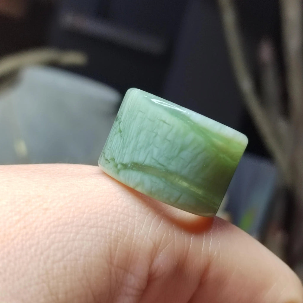 Certified Natural Xiuyan Jade Ring “Verdant Cloud Grace” | Inner 18.6 mm (US 8.75) SL585 SL Precious