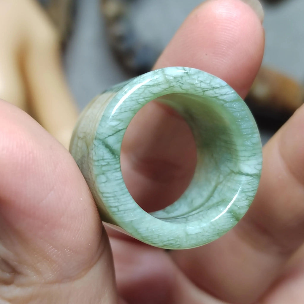 Certified Natural Xiuyan Jade Ring “Verdant Cloud Grace” | Inner 18.6 mm (US 8.75) SL585 SL Precious