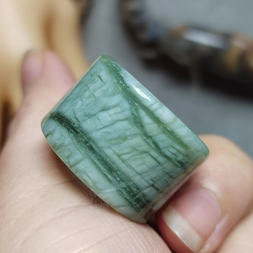 Certified Natural Xiuyan Jade Ring “Verdant Cloud Grace” | Inner 18.6 mm (US 8.75) SL585 SL Precious
