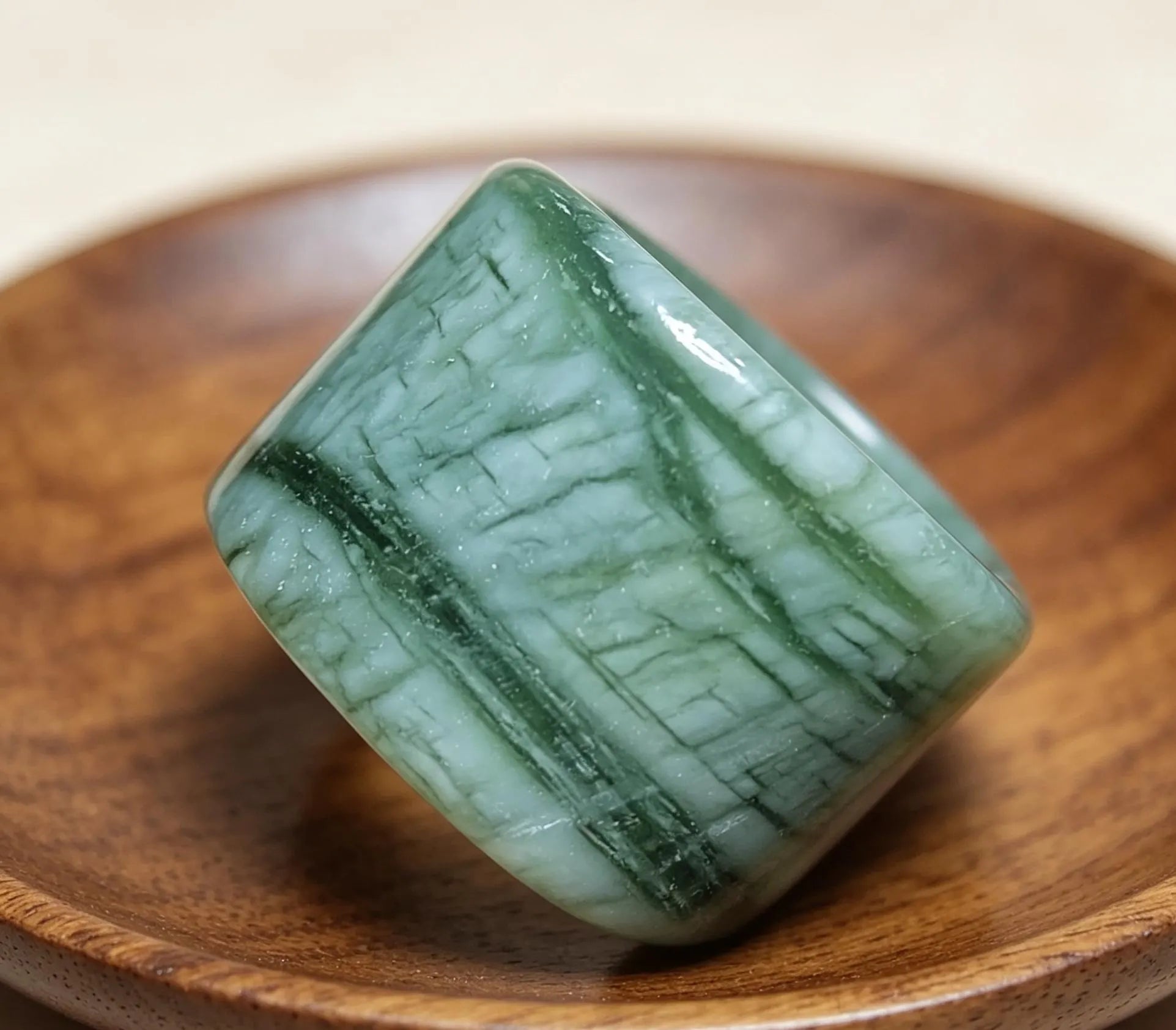 Certified Natural Xiuyan Jade Ring “Verdant Cloud Grace” | Inner 18.6 mm (US 8.75) SL585 SL Precious