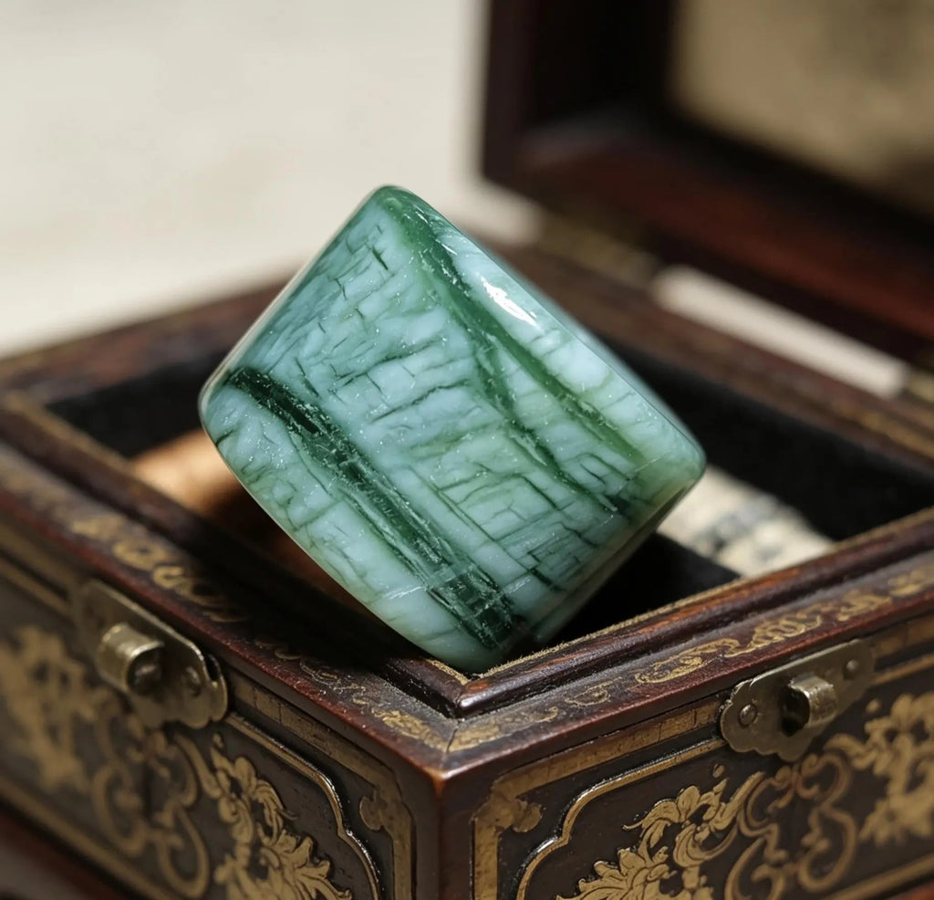 Certified Natural Xiuyan Jade Ring “Verdant Cloud Grace” | Inner 18.6 mm (US 8.75) SL585 SL Precious