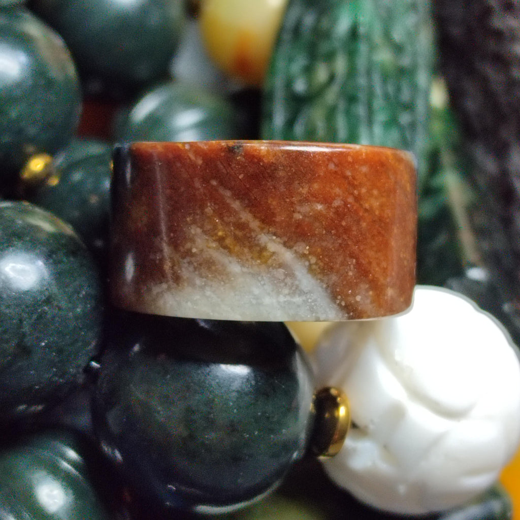 Certified Natural Xiuyan Jade Ring “Heaven Feather Glow” Inner 18 mm (US 8)  SL588 SL Precious