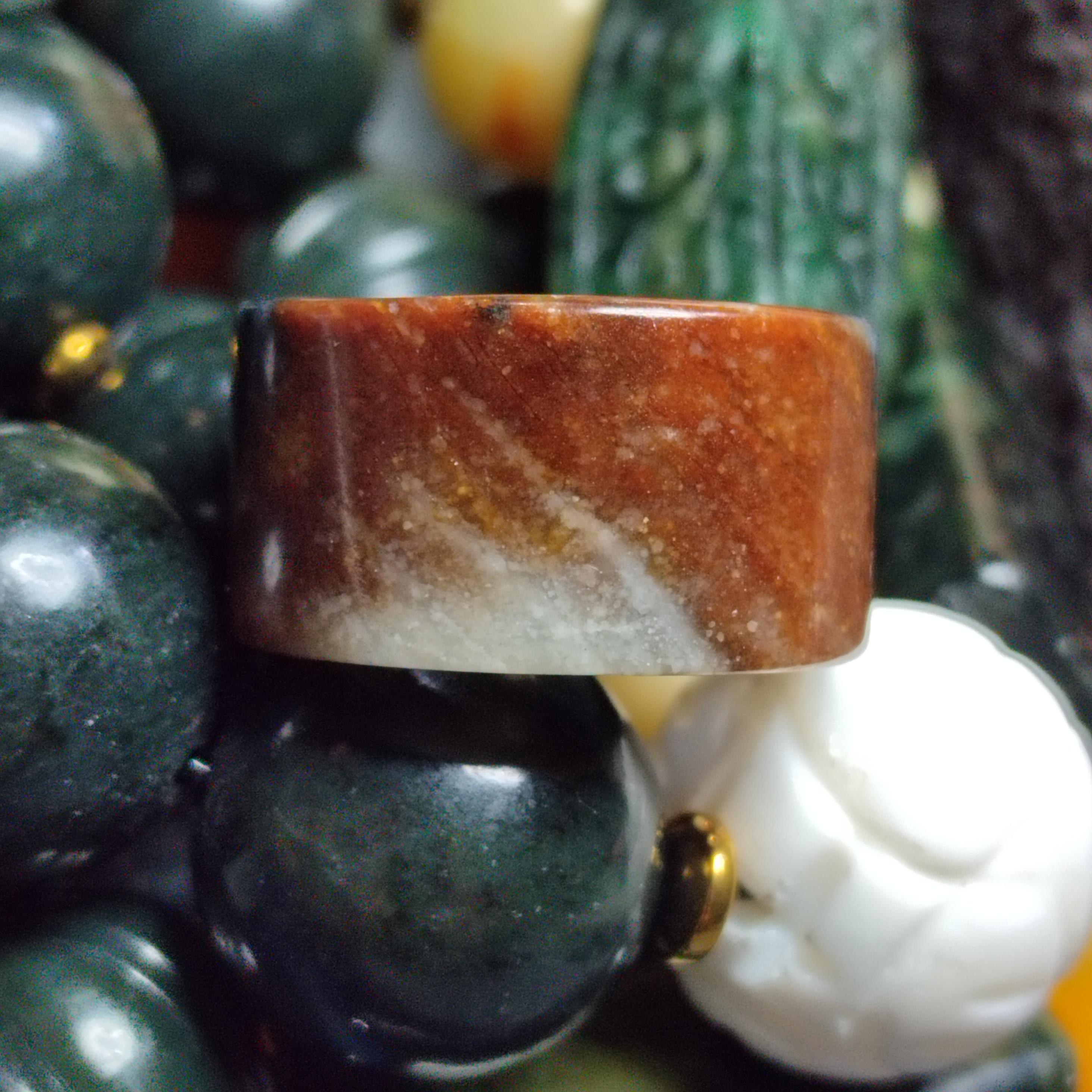 Certified Natural Xiuyan Jade Ring “Heaven Feather Glow” Inner 18 mm (US 8)  SL588 SL Precious