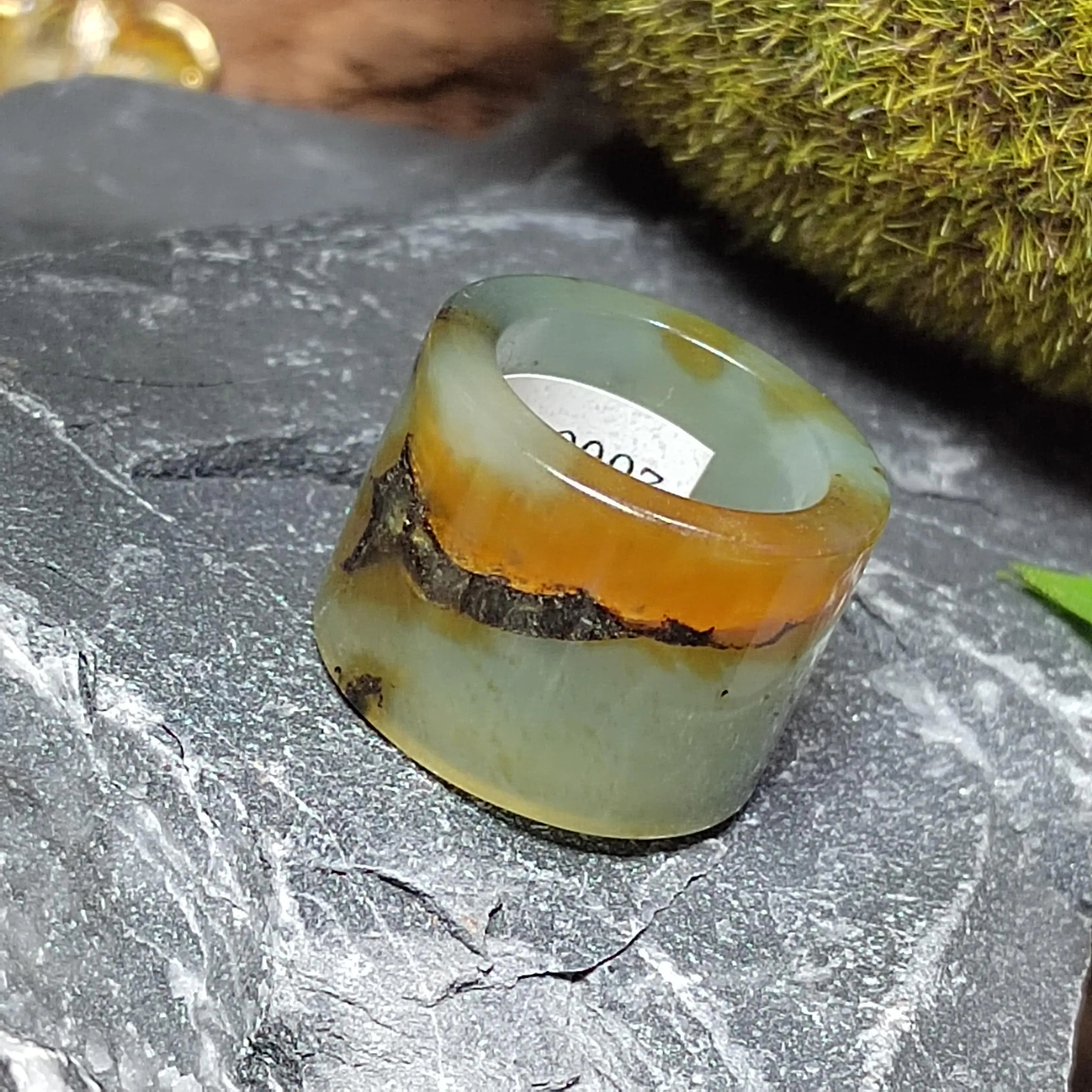 Certified Natural Xiuyan Jade Ring “Celestial Feather Mist” Inner 16.4 mm  (US 6)  SL589 SL Precious