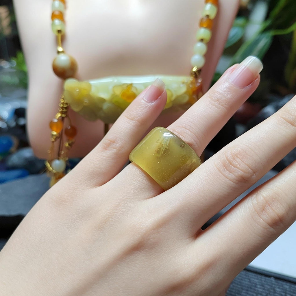 Certified Natural Xiuyan Jade Ring “Verdant Dawn” | Inner 17.4 mm (US 7)  SL592 SL Precious