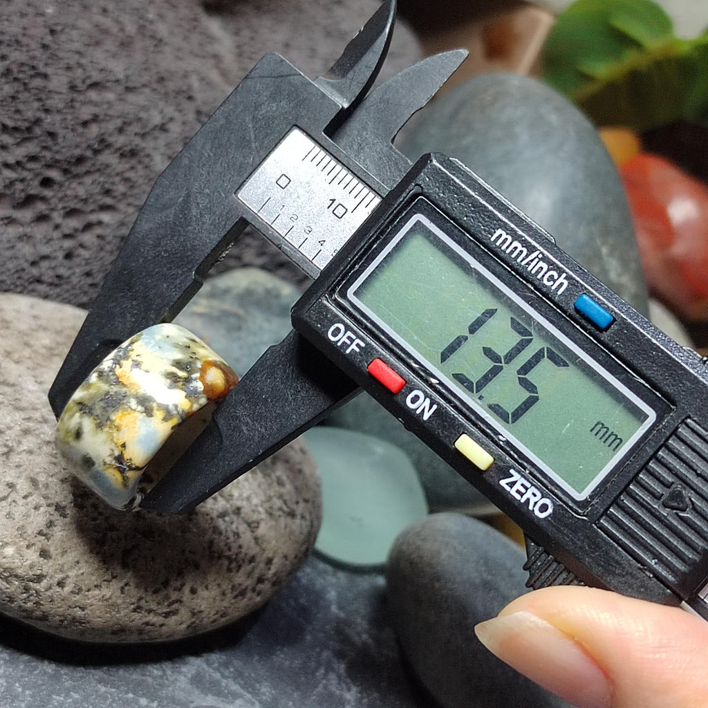 Certified Natural Xiuyan Jade Ring “Earth Blue Elegance” | Inner 16.3 mm (US 6)  SL593 SL Precious
