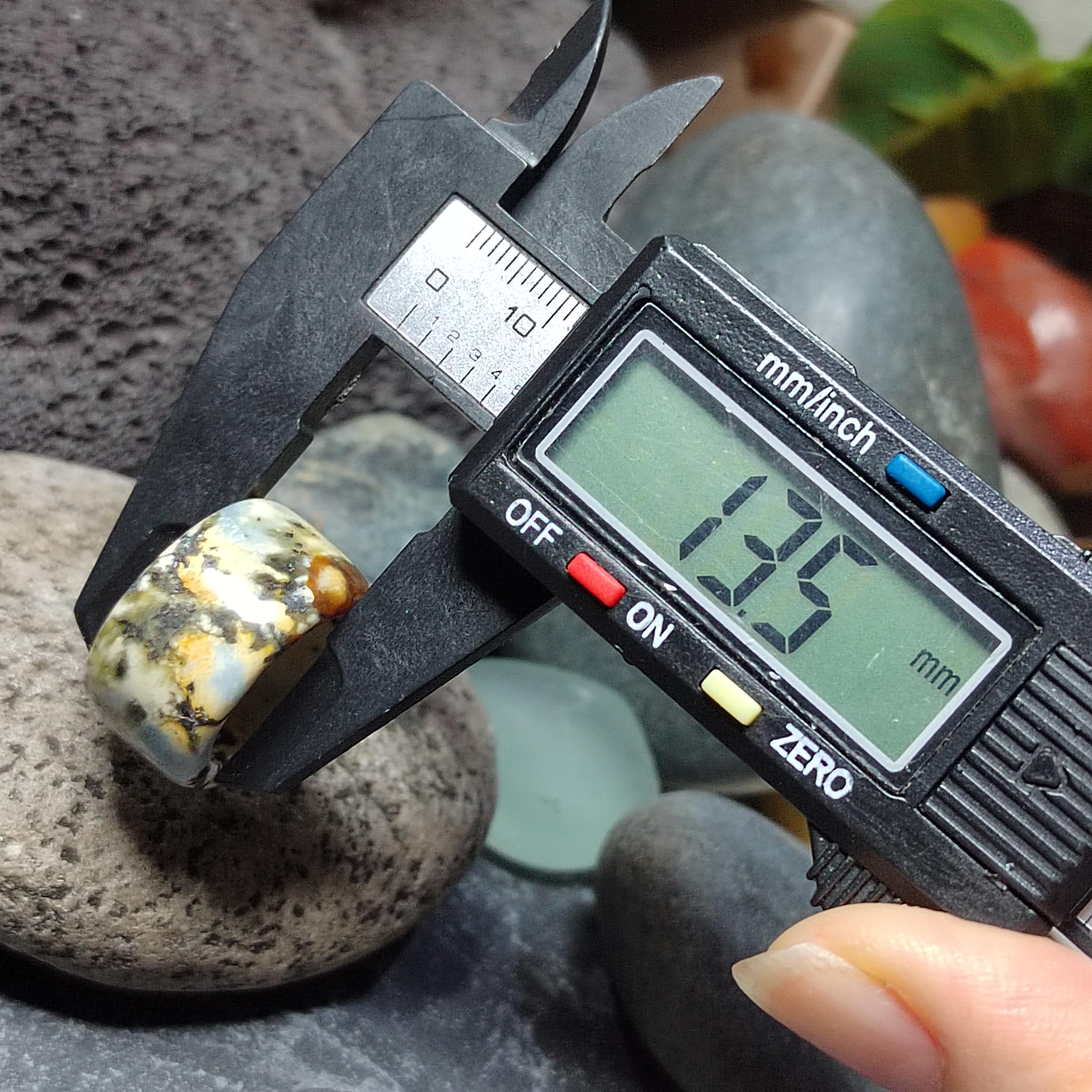 Certified Natural Xiuyan Jade Ring “Earth Blue Elegance” | Inner 16.3 mm (US 6)  SL593 SL Precious
