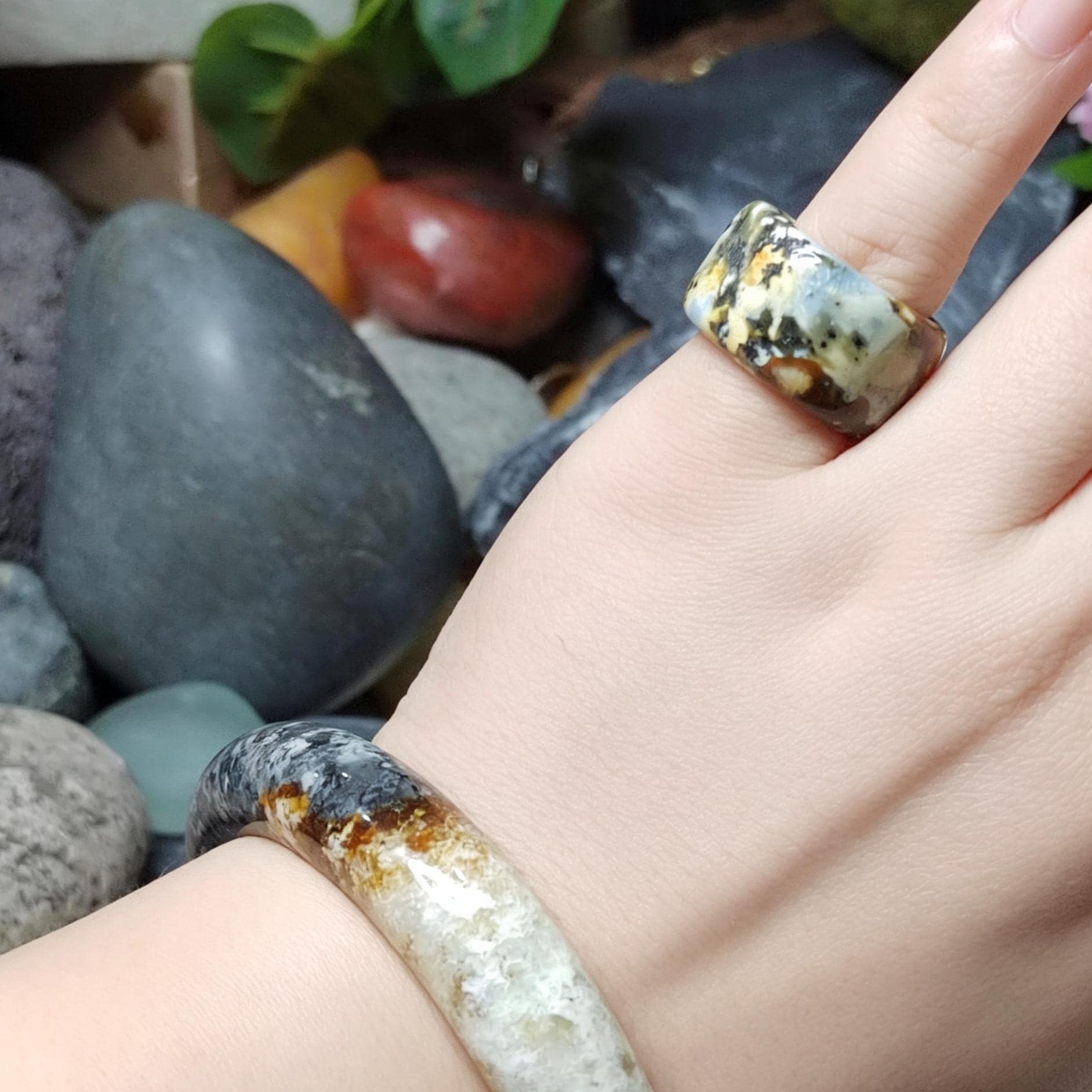 Certified Natural Xiuyan Jade Ring “Earth Blue Elegance” | Inner 16.3 mm (US 6)  SL593 SL Precious