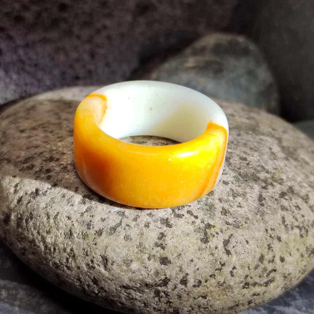 Certified Natural Xiuyan Jade Ring “Amber Cloud Serenity” | Inner 19.1 mm  (US 9)  SL595 SL Precious