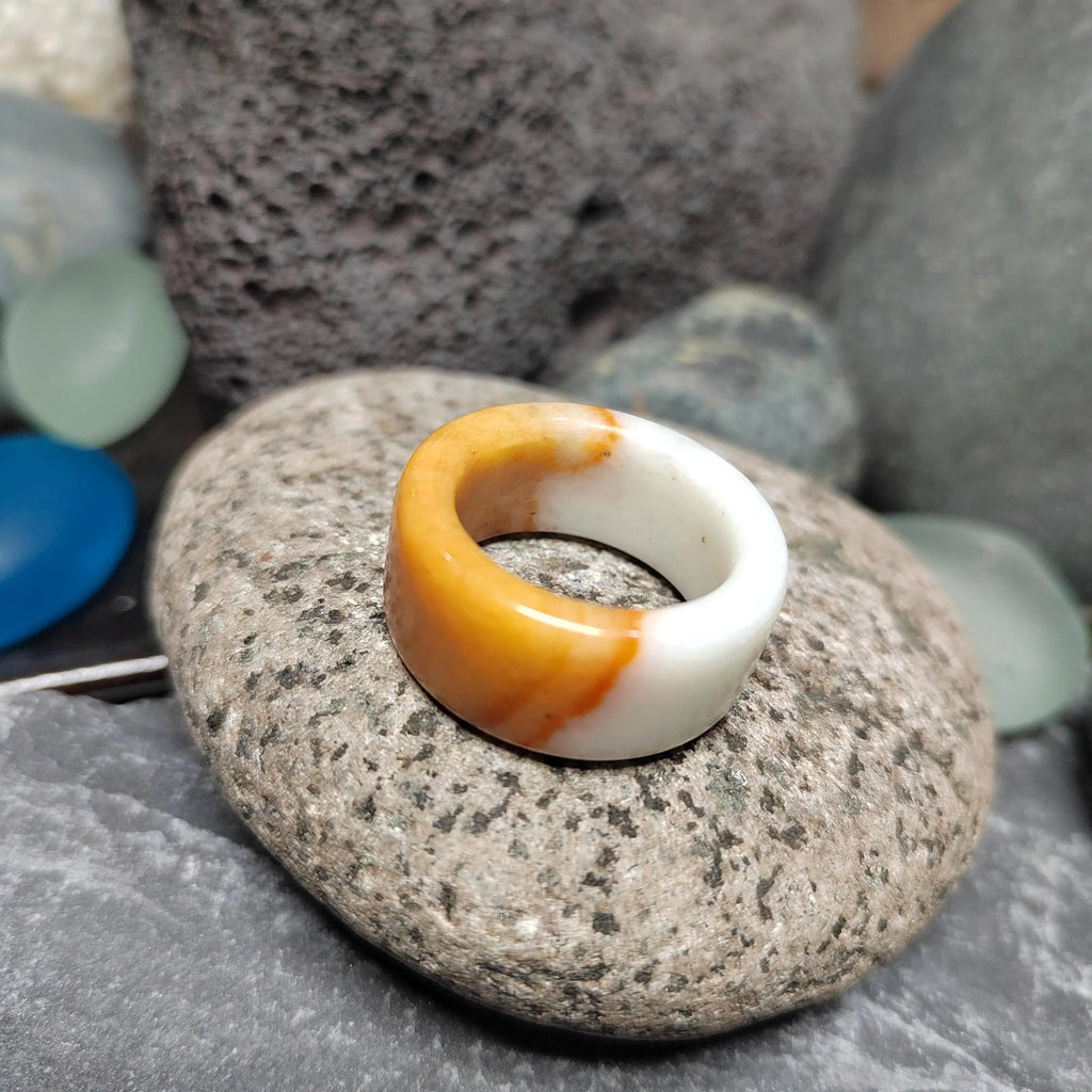 Certified Natural Xiuyan Jade Ring “Amber Cloud Serenity” | Inner 19.1 mm  (US 9)  SL595 SL Precious