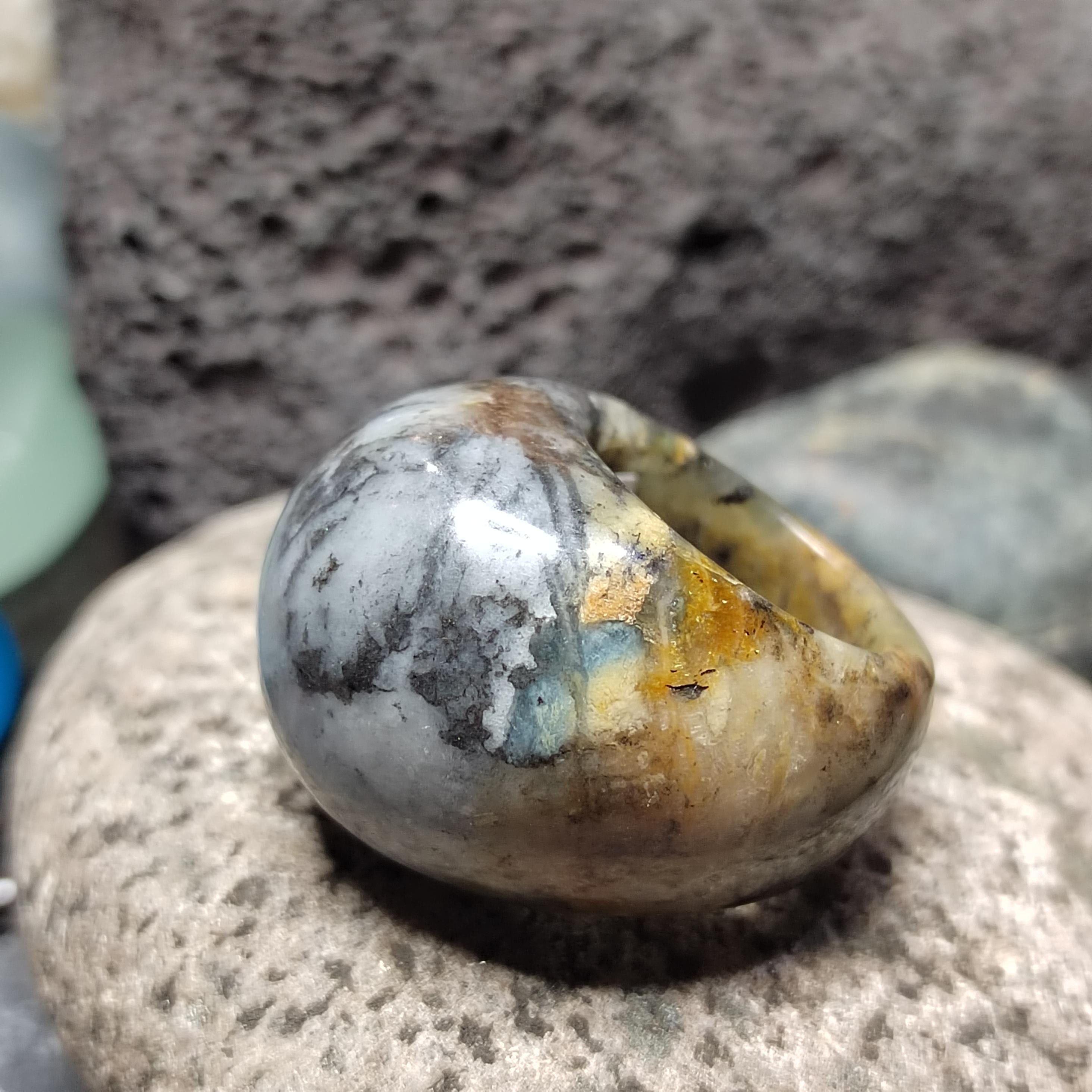 Certified Natural Xiuyan Jade Ring “Domed Head Serenity” | Inner 17.7 mm  (US 7.75) SL596 SL Precious