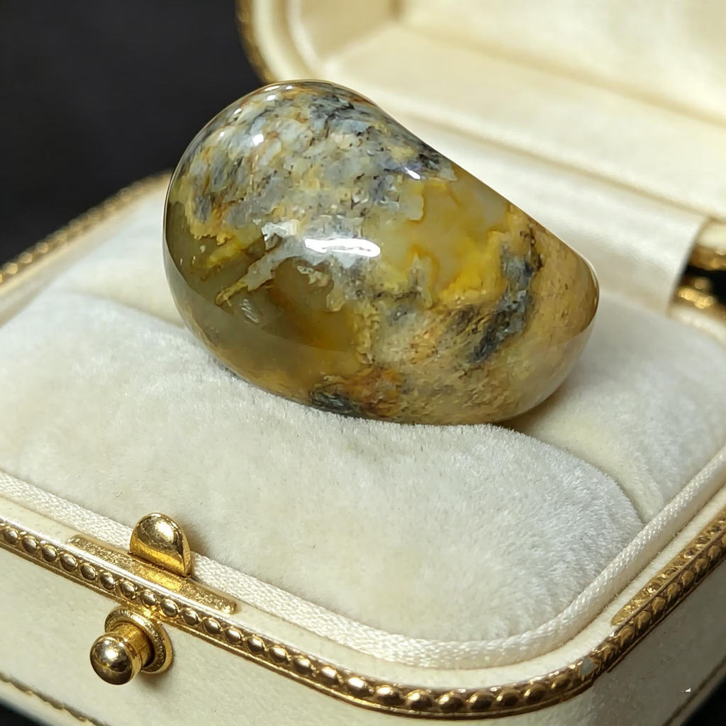 Certified Natural Xiuyan Jade Ring “Domed Head Serenity” | Inner 17.7 mm  (US 7.75)  SL597 SL Precious
