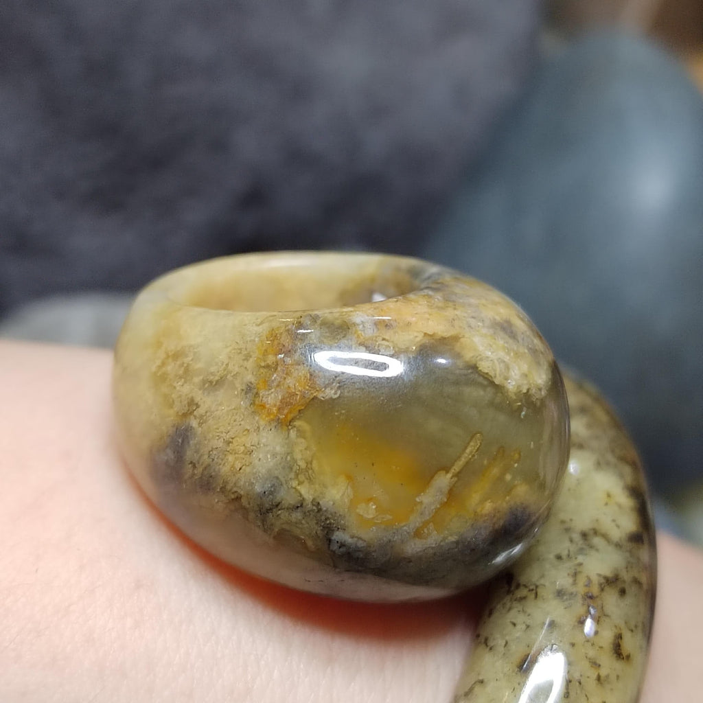 Certified Natural Xiuyan Jade Ring “Domed Head Serenity” | Inner 17.7 mm  (US 7.75)  SL597 SL Precious