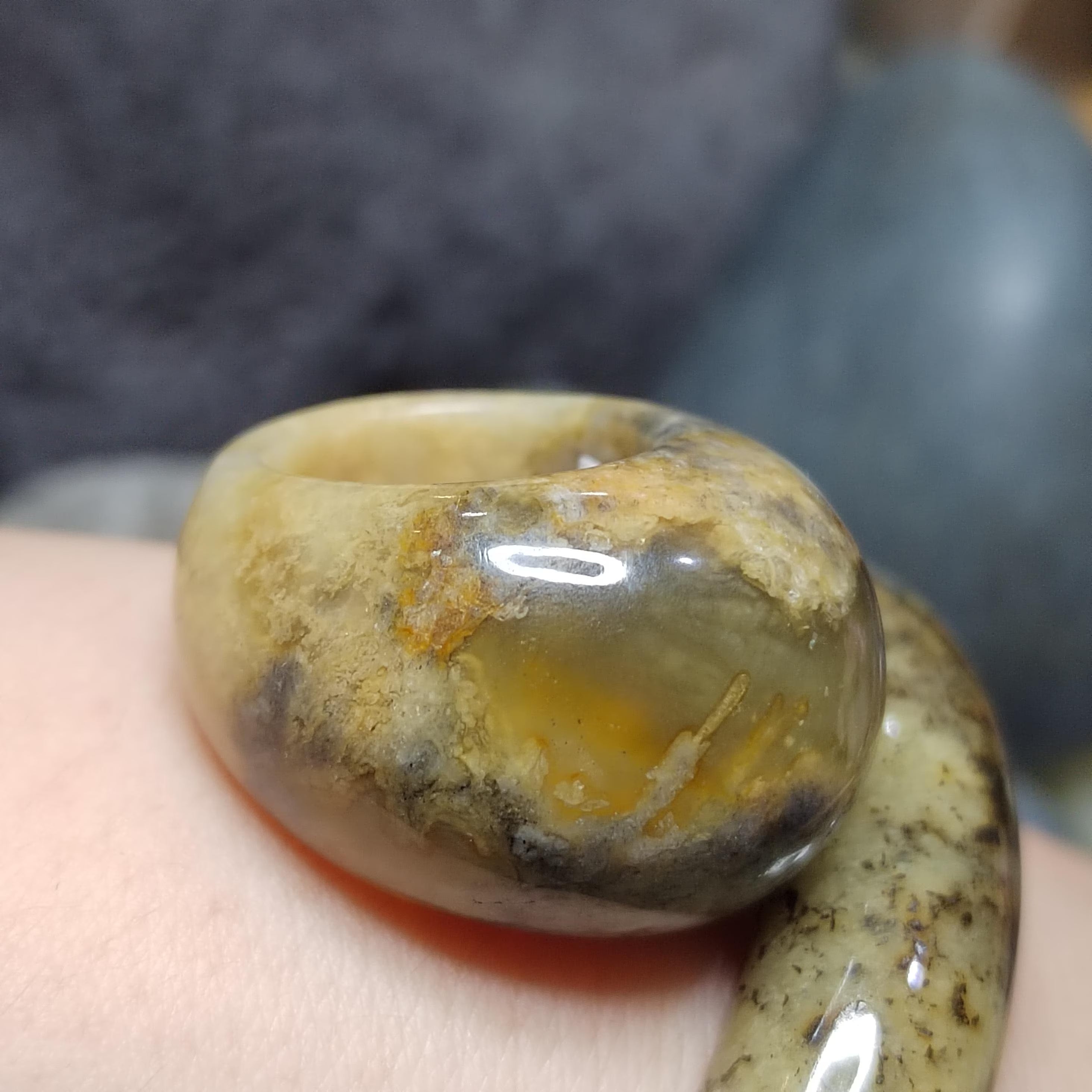 Certified Natural Xiuyan Jade Ring “Domed Head Serenity” | Inner 17.7 mm  (US 7.75)  SL597 SL Precious