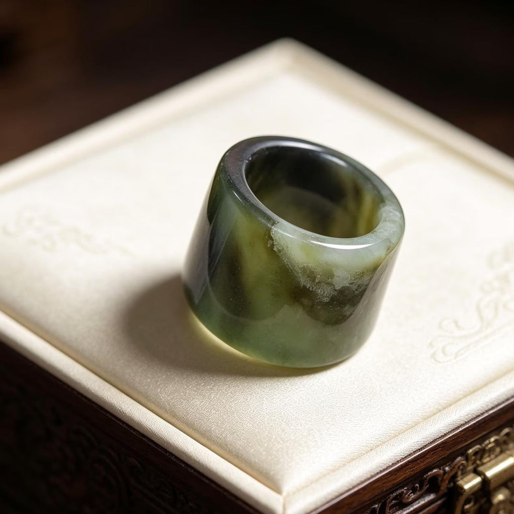 Certified Natural Xiuyan Jade Ring “Emerald Mist Strength” | Inner 18.6 mm  (US 8.75)  SL598 SL Precious