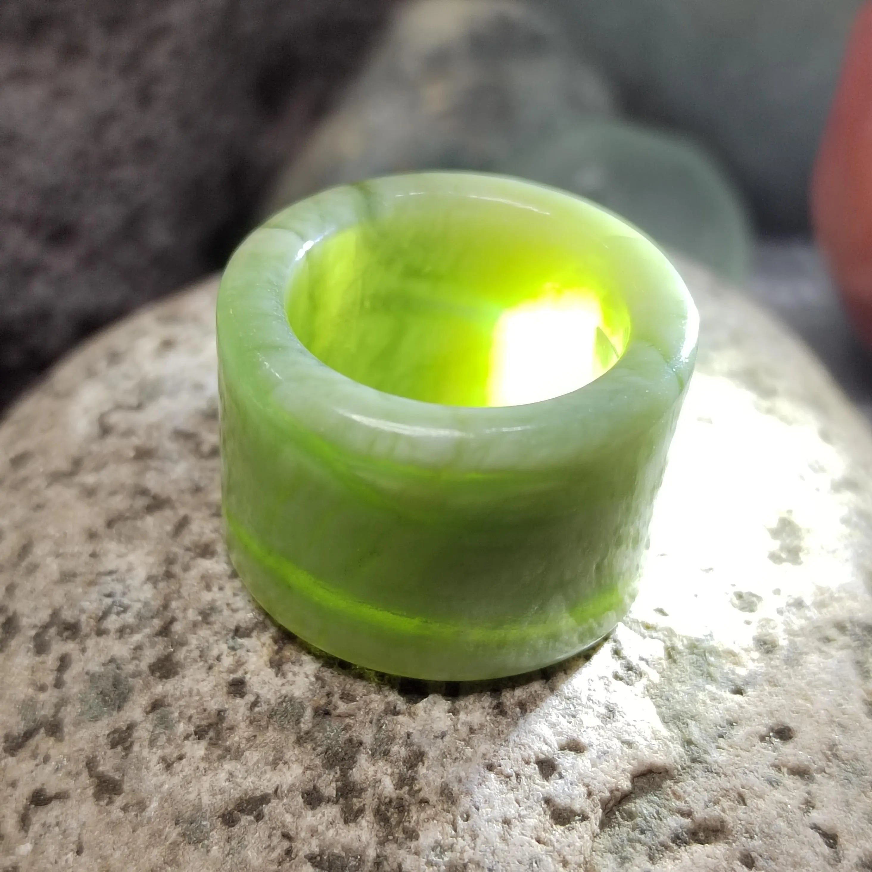 Certified Natural Xiuyan Jade Ring “Verdant Cloud Grace” | Inner 18.6 mm (US 8.75) SL585 SL Precious