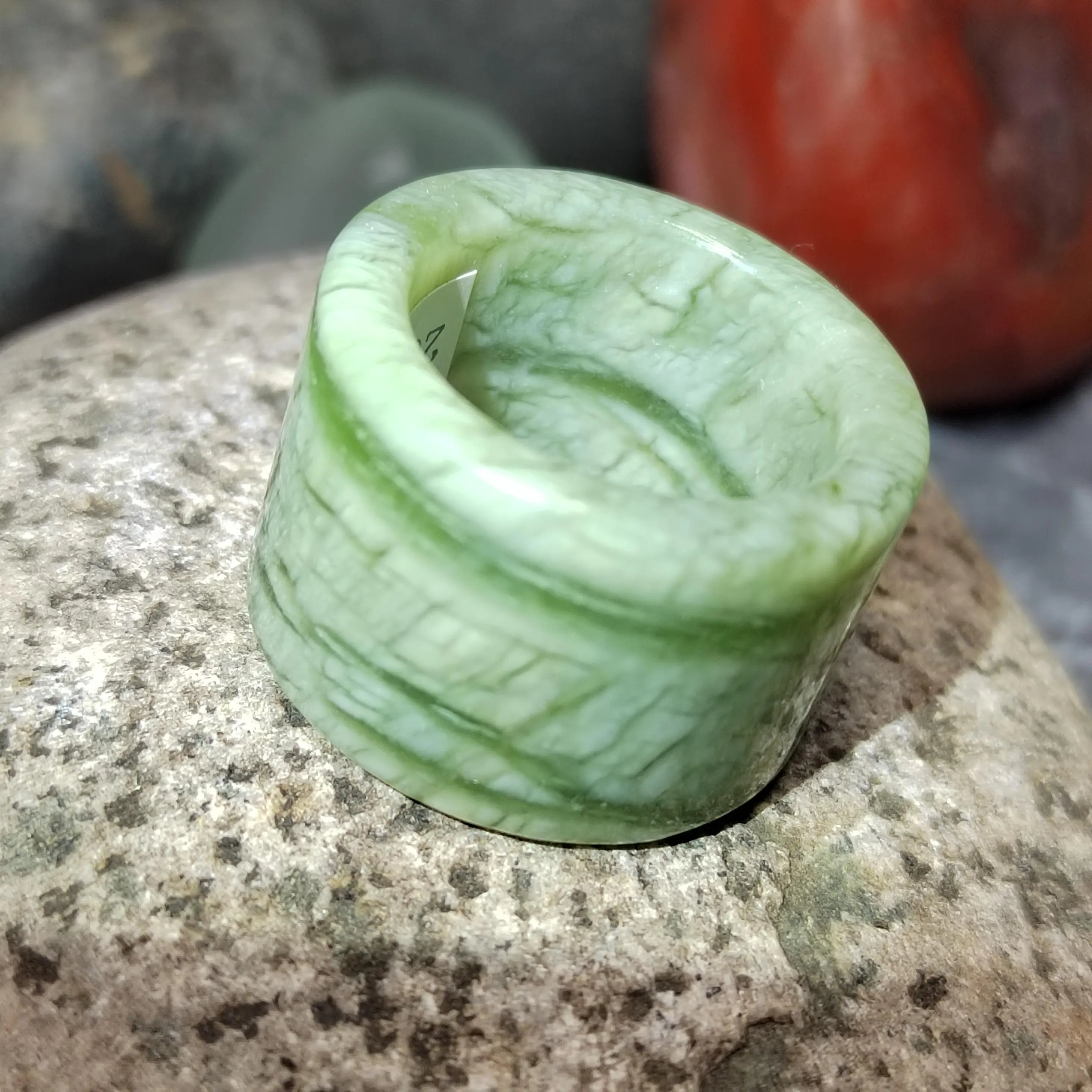 Certified Natural Xiuyan Jade Ring “Verdant Cloud Grace” | Inner 18.6 mm (US 8.75) SL585 SL Precious
