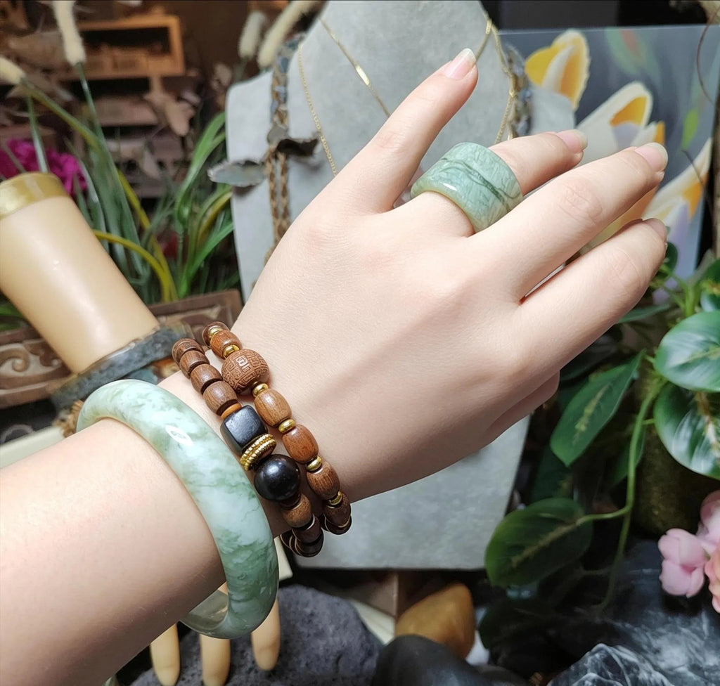 Certified Natural Xiuyan Jade Ring “Verdant Cloud Grace” | Inner 18.6 mm (US 8.75) SL585 SL Precious