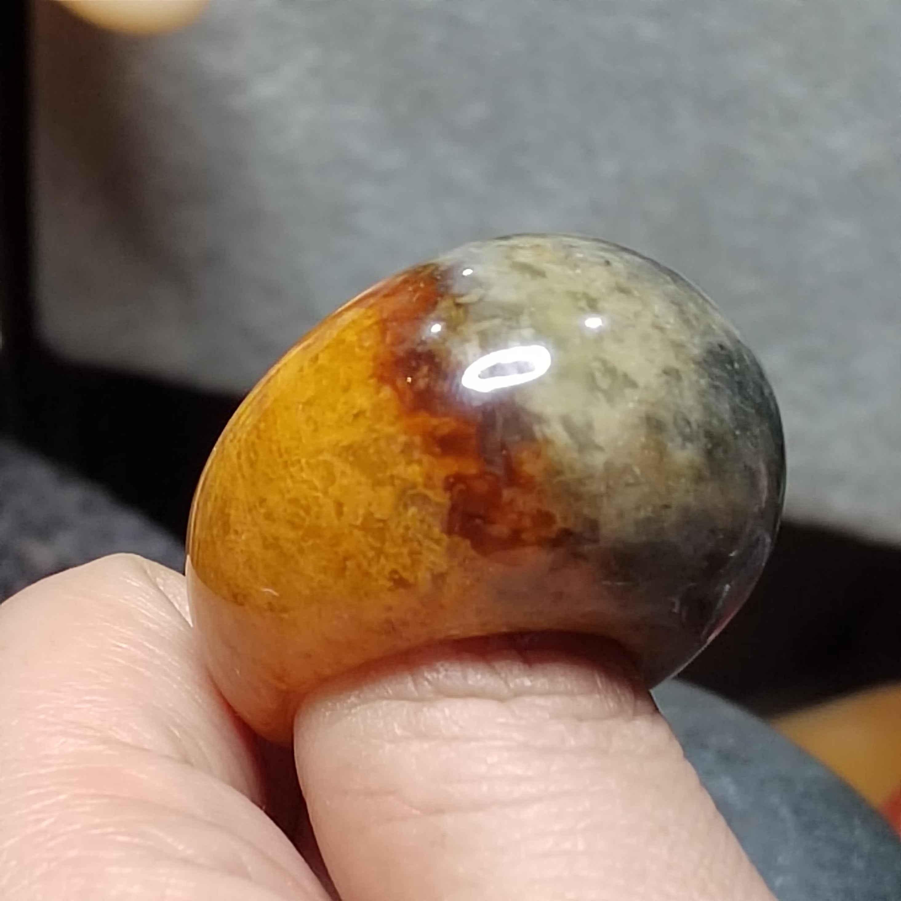Certified Natural Xiuyan Jade Ring “Swad Head Serenity"Inner 17.5 mm (US 7.5)  SL585 SL Precious