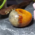 Certified Natural Xiuyan Jade Ring “Swad Head Serenity"Inner 17.5 mm (US 7.5)  SL585 SL Precious