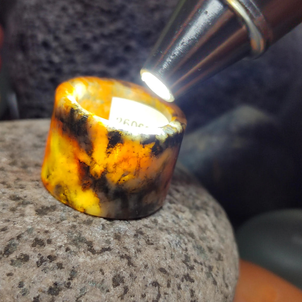 Certified Natural Xiuyan Jade Ring “Amber Stone Serenity” | Inner 18.1 mm (US 8) SL587 SL Precious