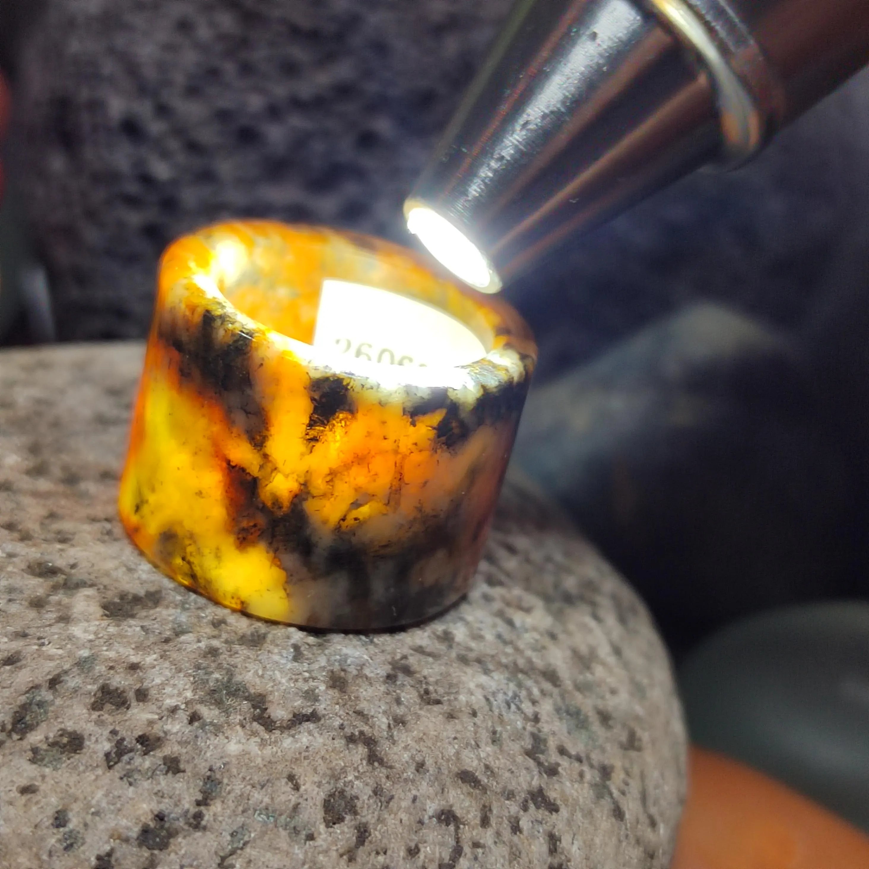 Certified Natural Xiuyan Jade Ring “Amber Stone Serenity” | Inner 18.1 mm (US 8) SL587 SL Precious