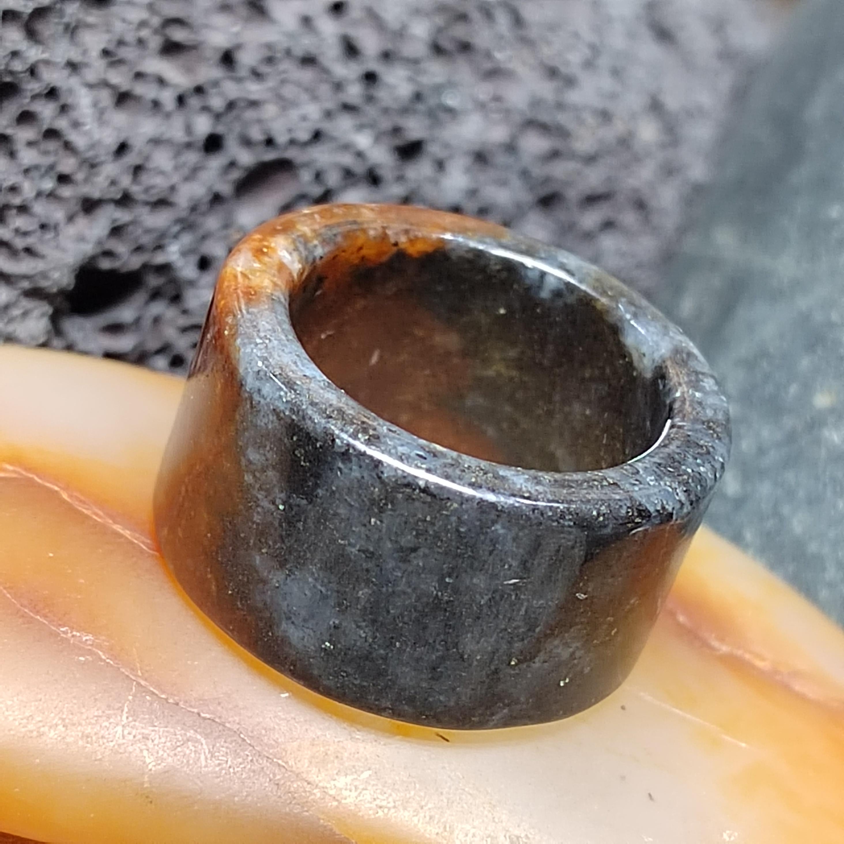 Certified Natural Xiuyan Jade Ring “Heaven Feather Glow” Inner 18 mm (US 8)  SL588 SL Precious