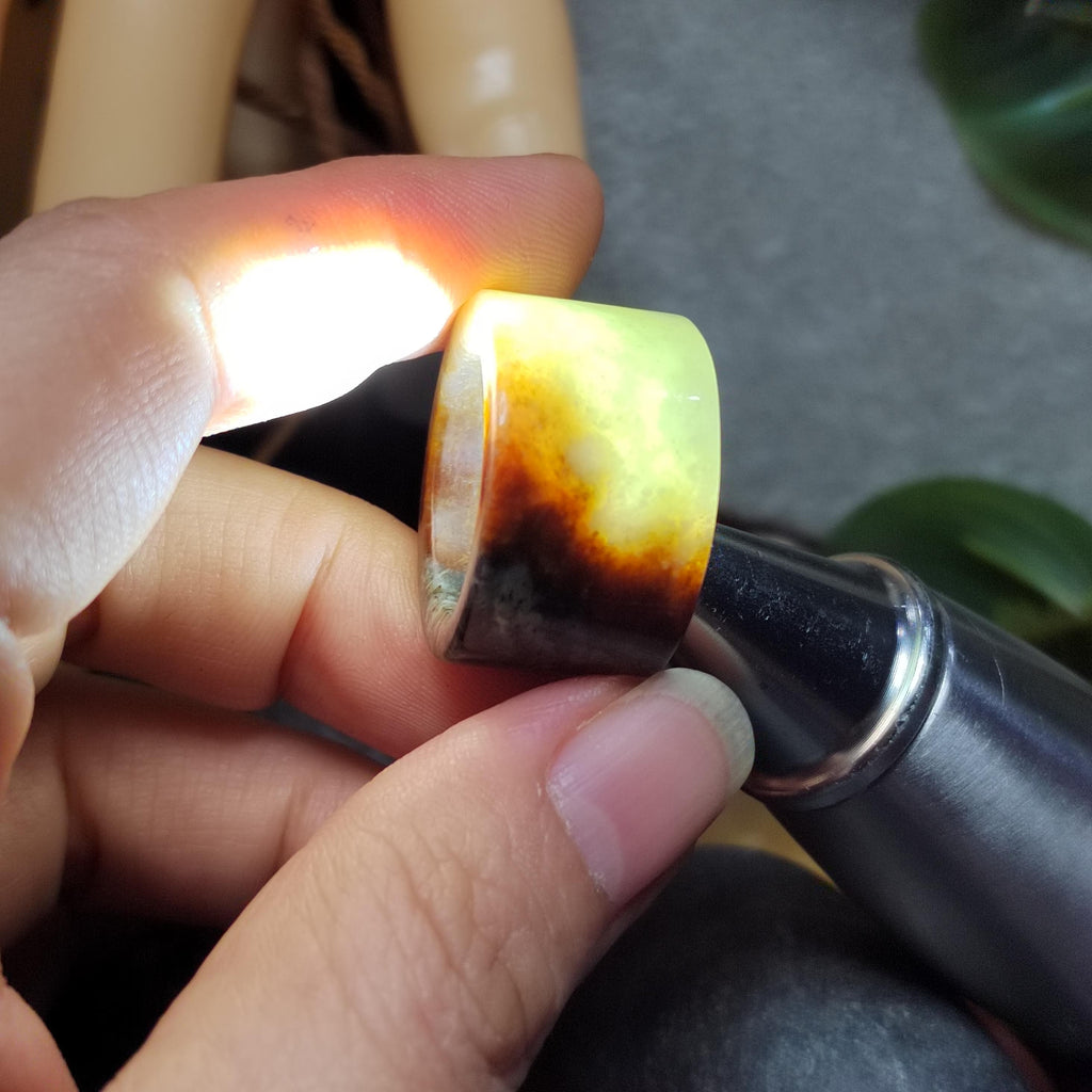 Certified Natural Xiuyan Jade Ring “Celestial Feather Mist” Inner 16.4 mm  (US 6)  SL589 SL Precious
