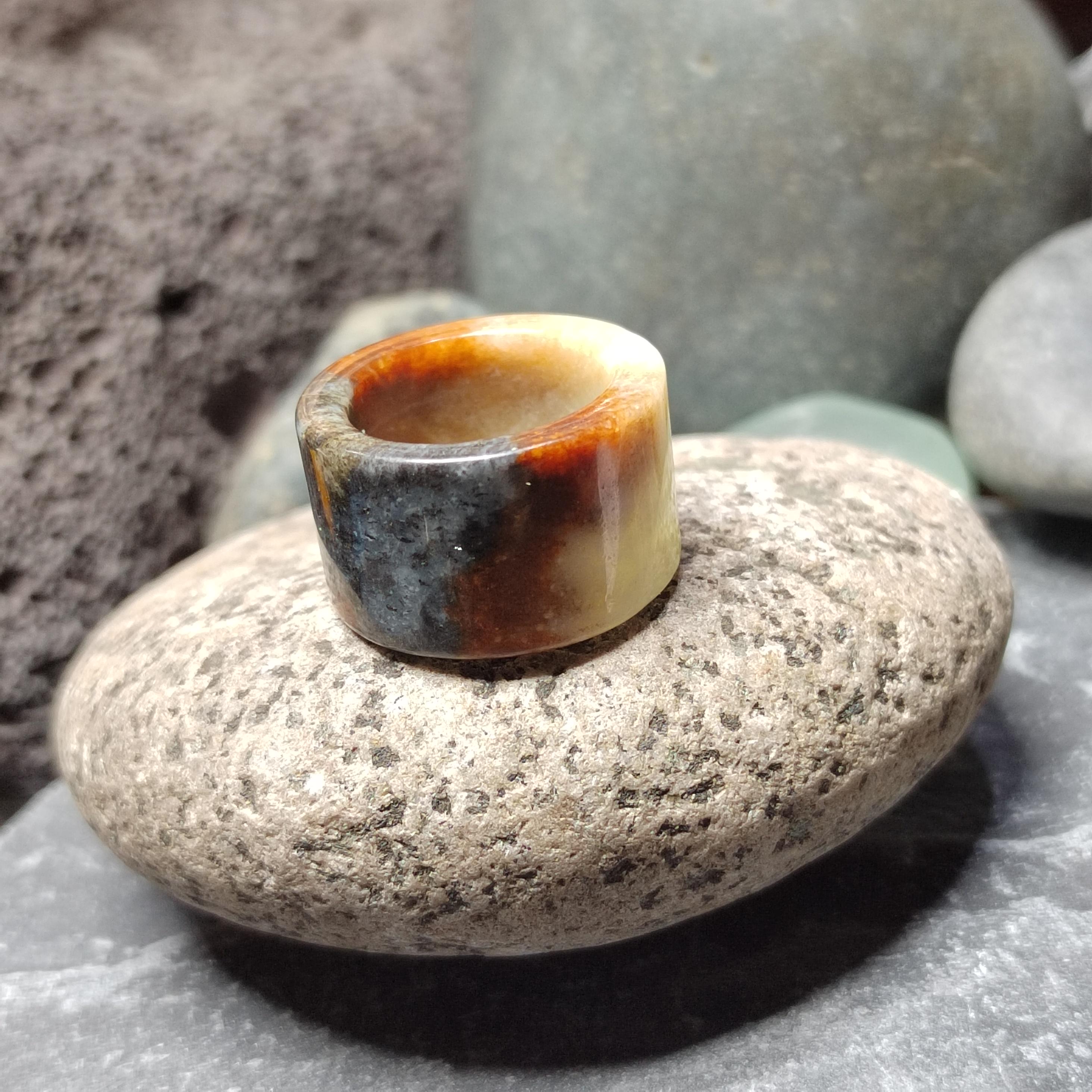 Certified Natural Xiuyan Jade Ring “Celestial Feather Mist” Inner 16.4 mm  (US 6)  SL589 SL Precious