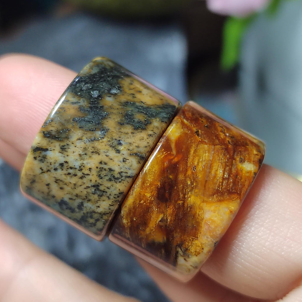 Certified Natural Xiuyan Jade Ring “Earth & Amber Harmony” |SL600A 17.8 mm (US 8) or SL600B 17.6 mm (US 7.75) SL Precious