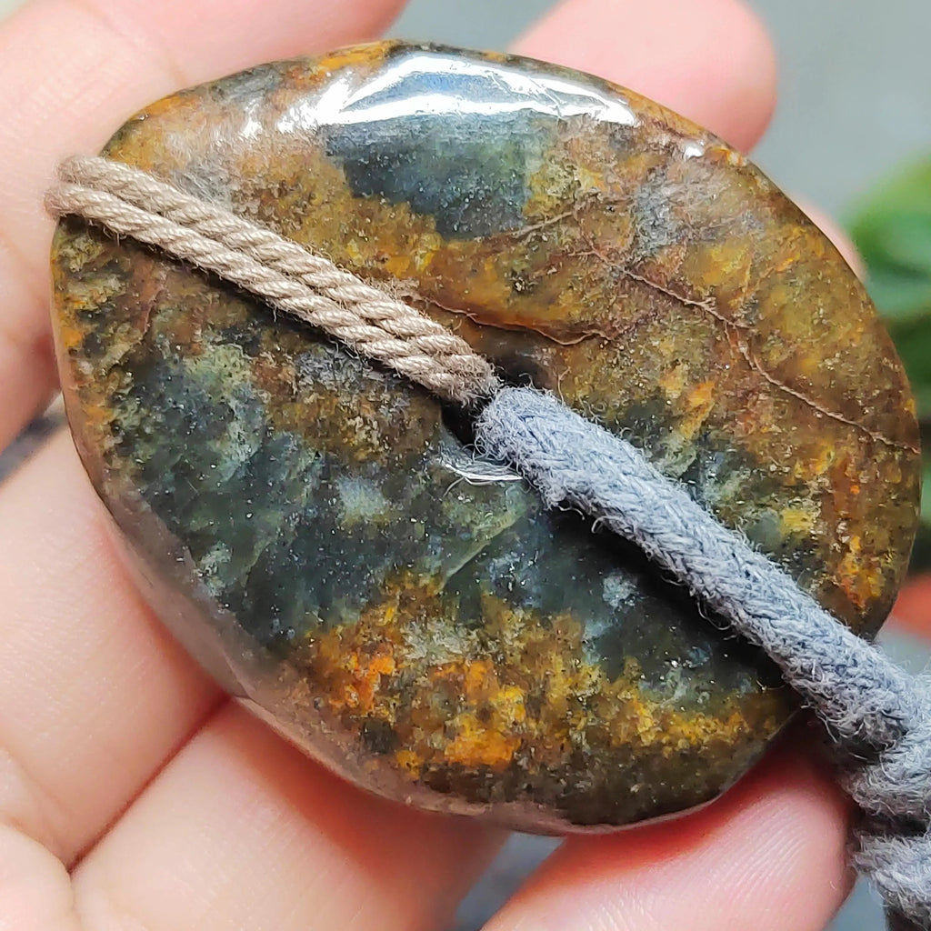 Certified Natural Hemo Jade Uneven Donut Pendant Necklace | SL601 SL Precious