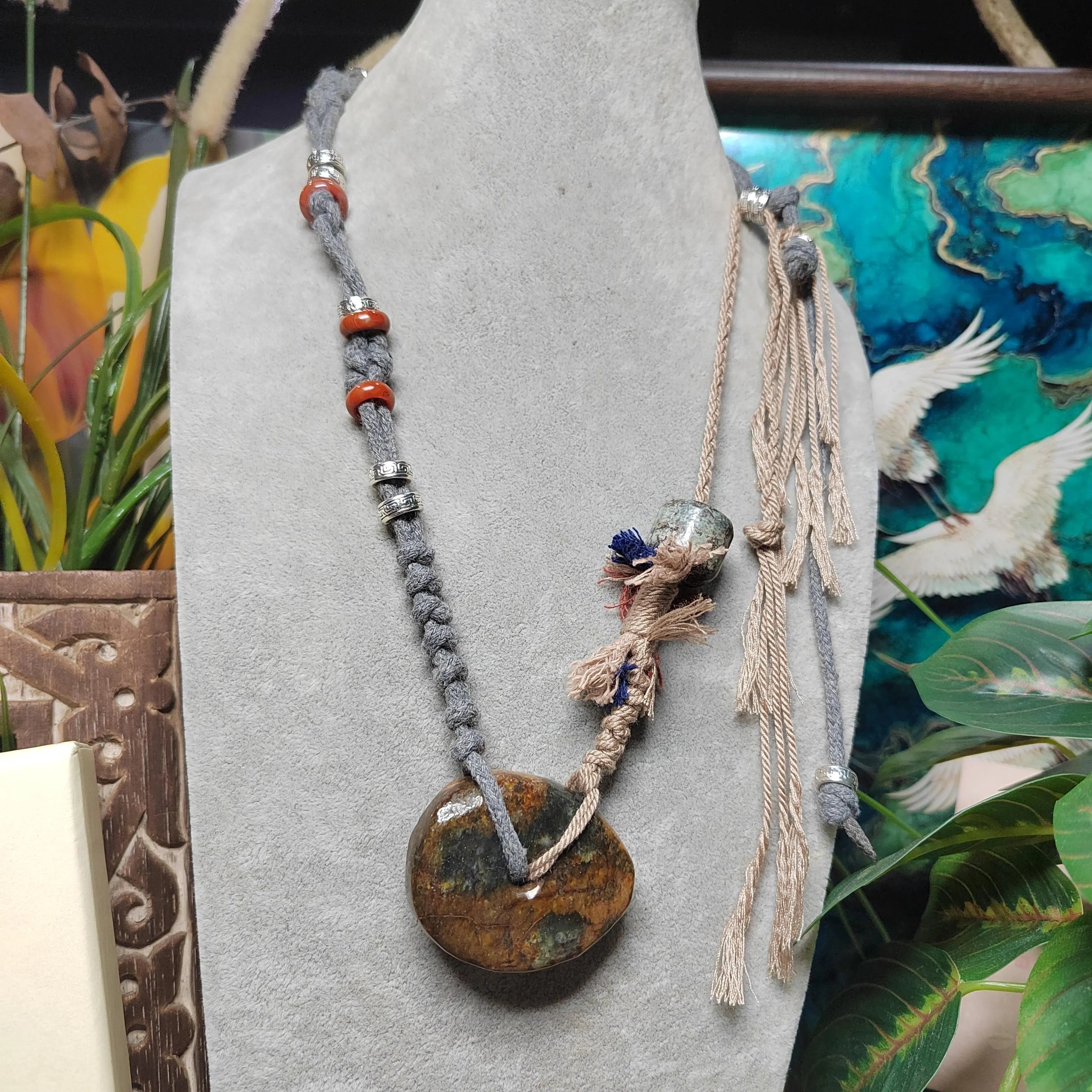 Certified Natural Hemo Jade Uneven Donut Pendant Necklace | SL601 SL Precious