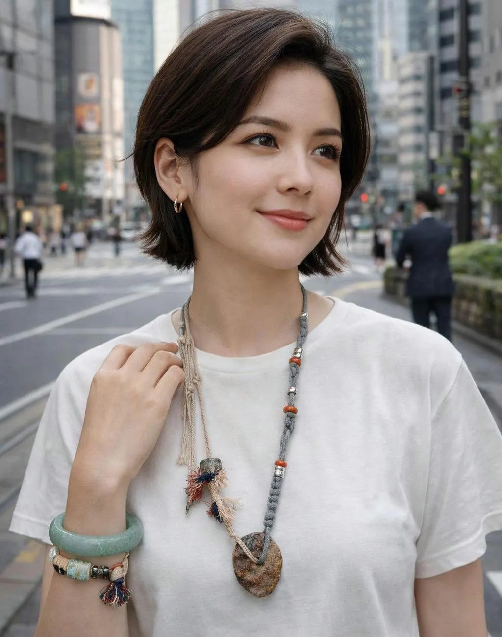 Certified Natural Hemo Jade Uneven Donut Pendant Necklace | SL601 SL Precious