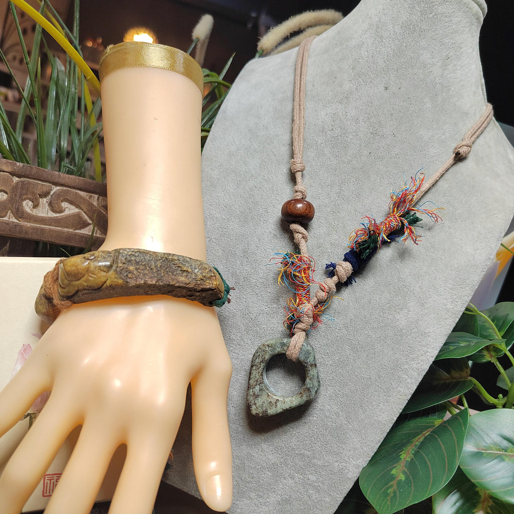 Certified Natural Hemo Jade Handcrafted RuYi Hui‑Pattern Adjustable Bracelet | SL603 SL Precious