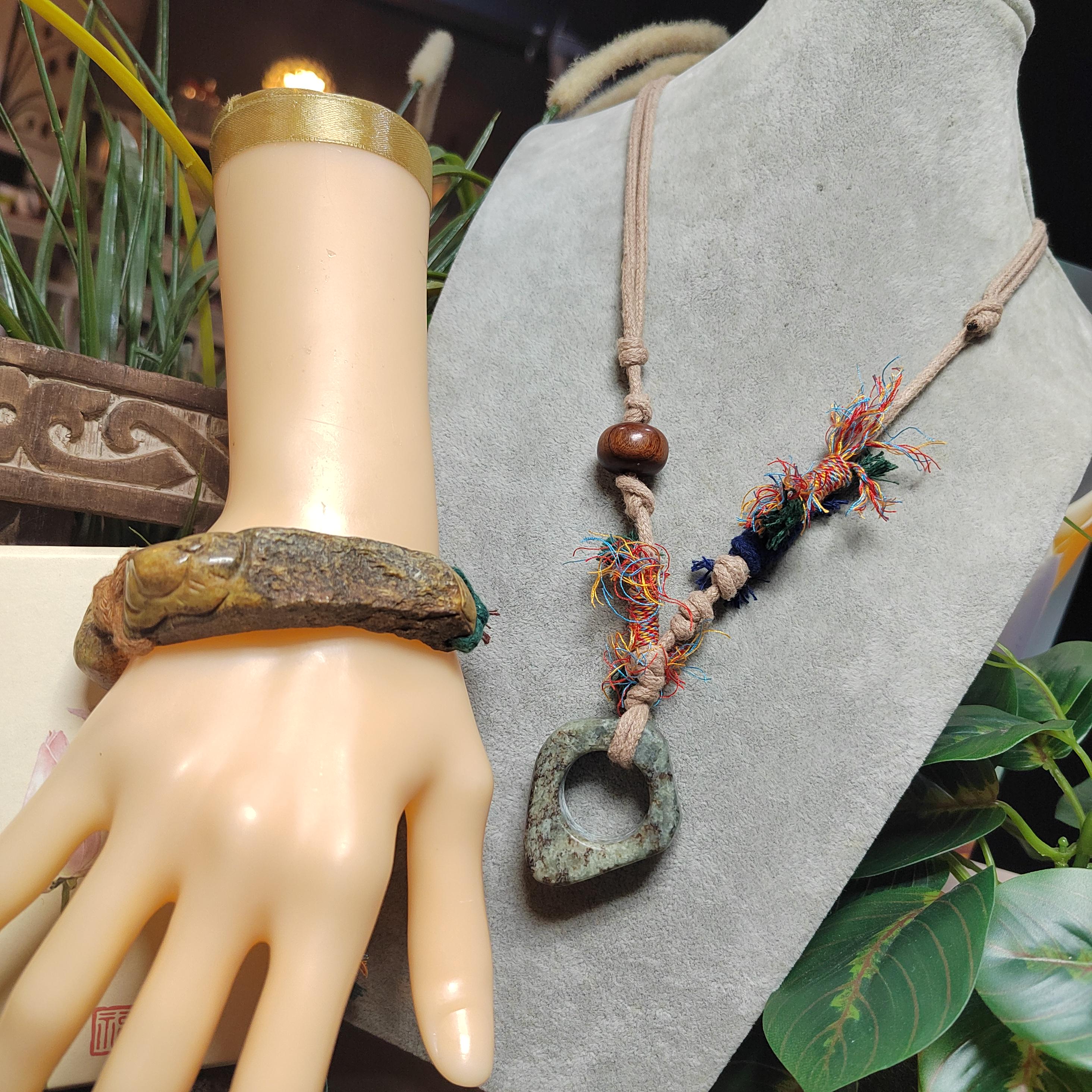 Certified Natural Hemo Jade Handcrafted RuYi Hui‑Pattern Adjustable Bracelet | SL603 SL Precious