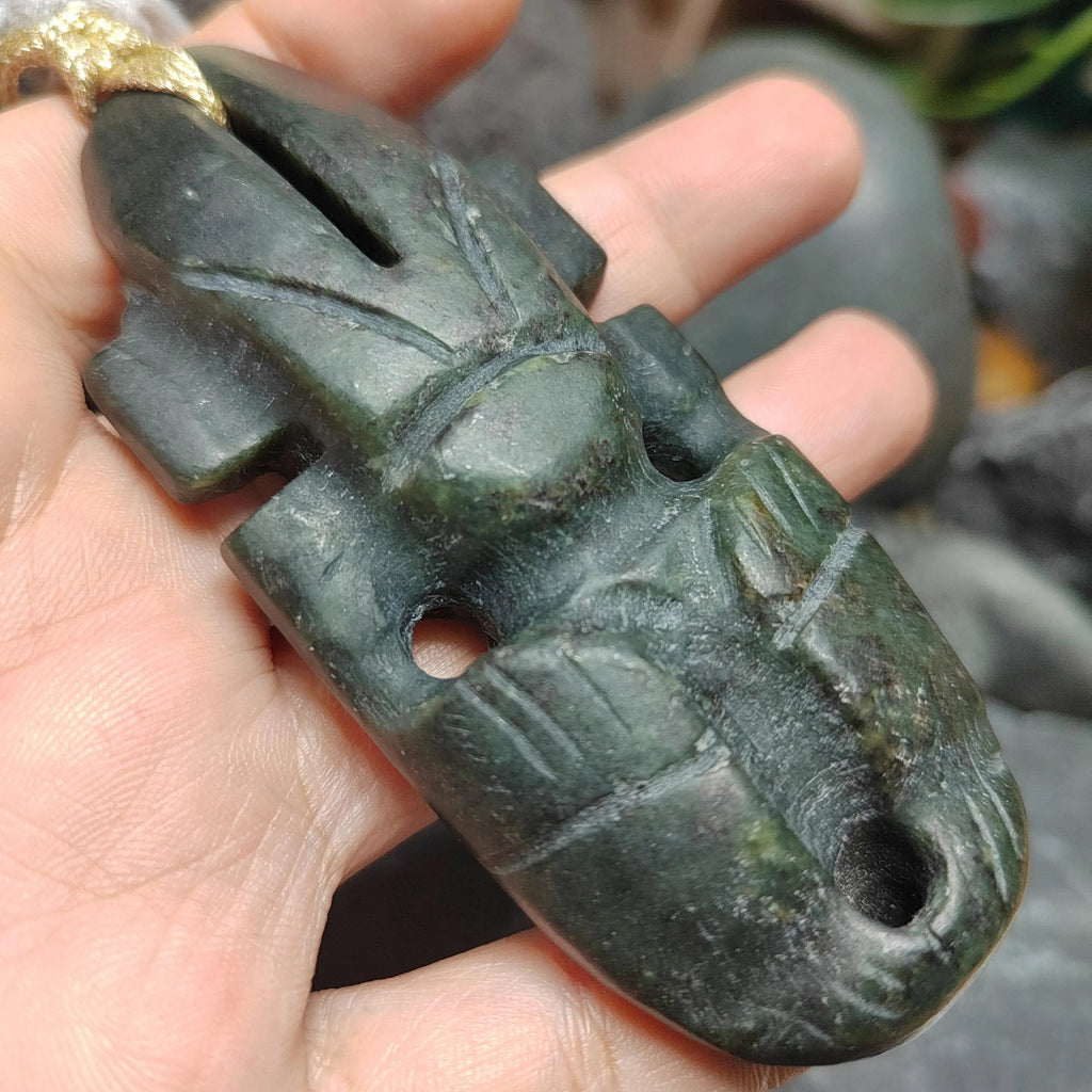 Certified Natural Nephrite Jade Hongshan Culture “Sun Man” Pendant Necklace | SL604 SL Precious