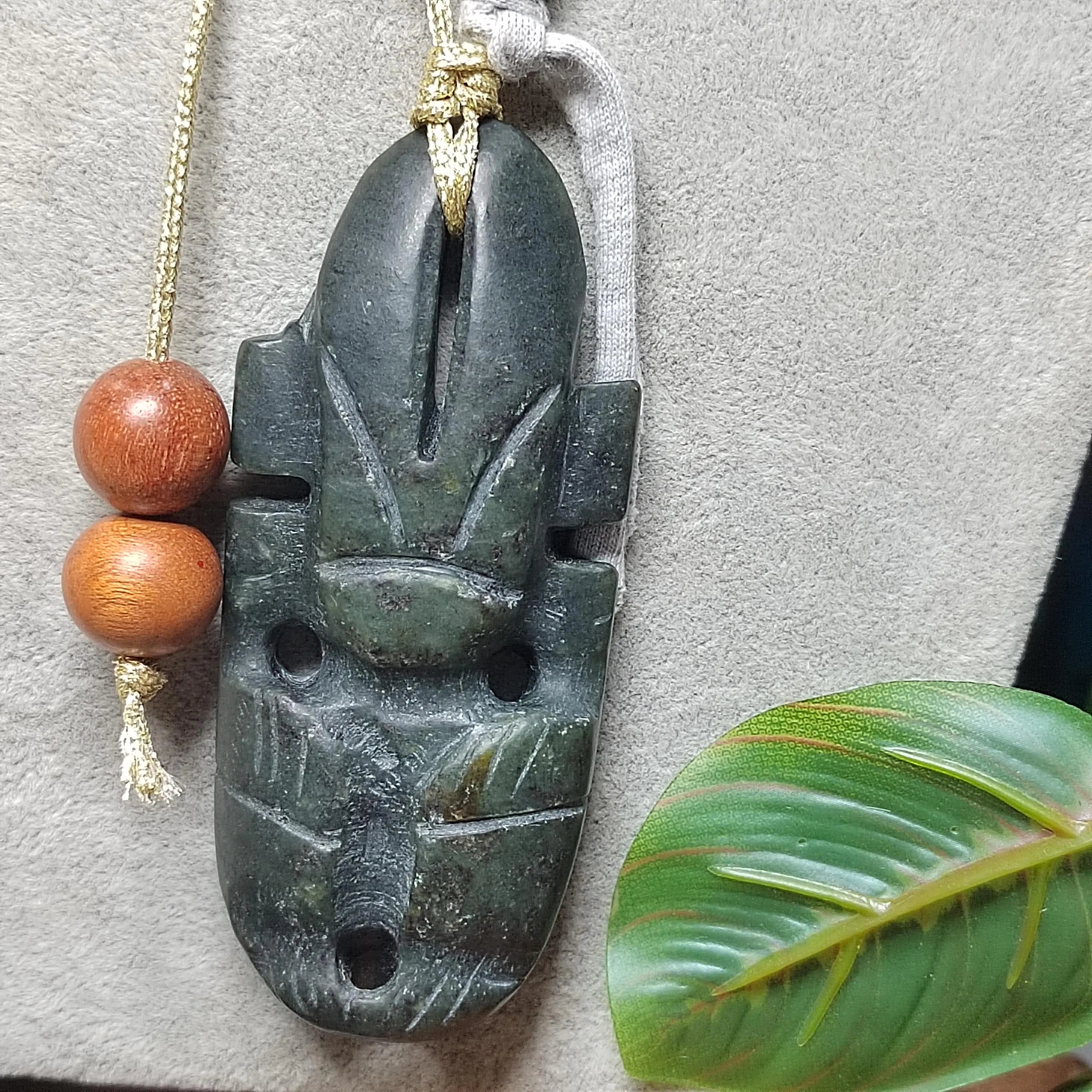Certified Natural Nephrite Jade Hongshan Culture “Sun Man” Pendant Necklace | SL604 SL Precious