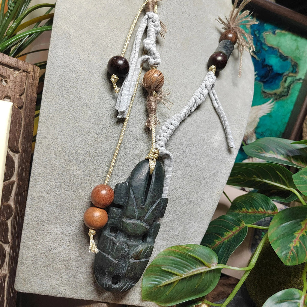 Certified Natural Nephrite Jade Hongshan Culture “Sun Man” Pendant Necklace | SL604 SL Precious