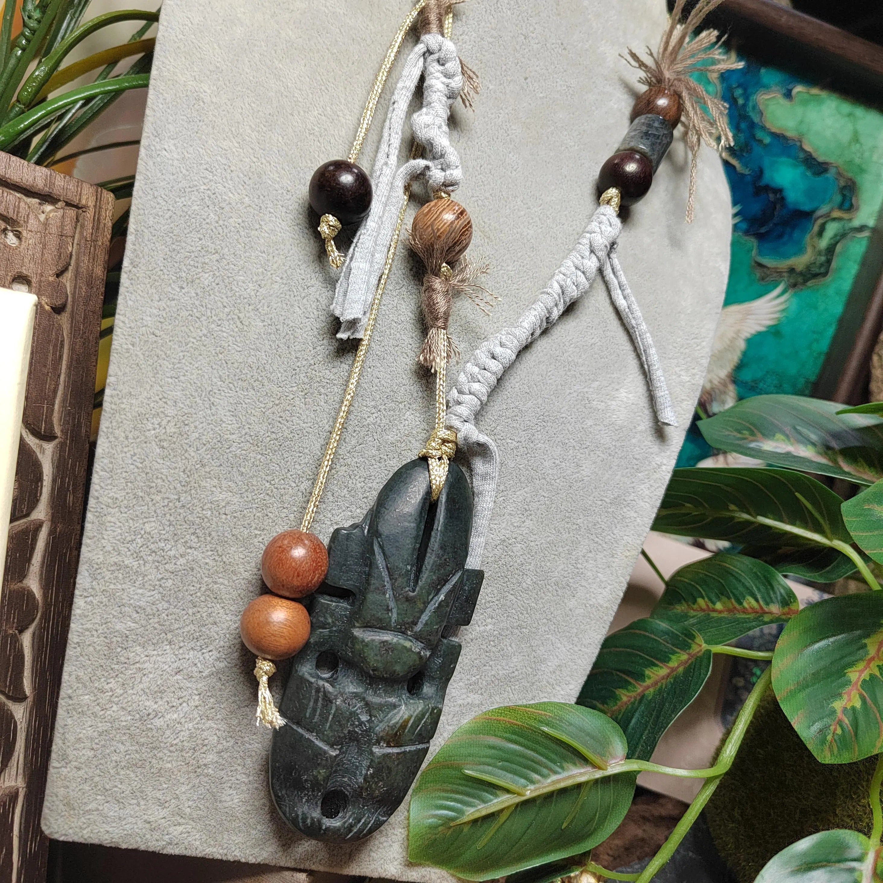 Certified Natural Nephrite Jade Hongshan Culture “Sun Man” Pendant Necklace | SL604 SL Precious