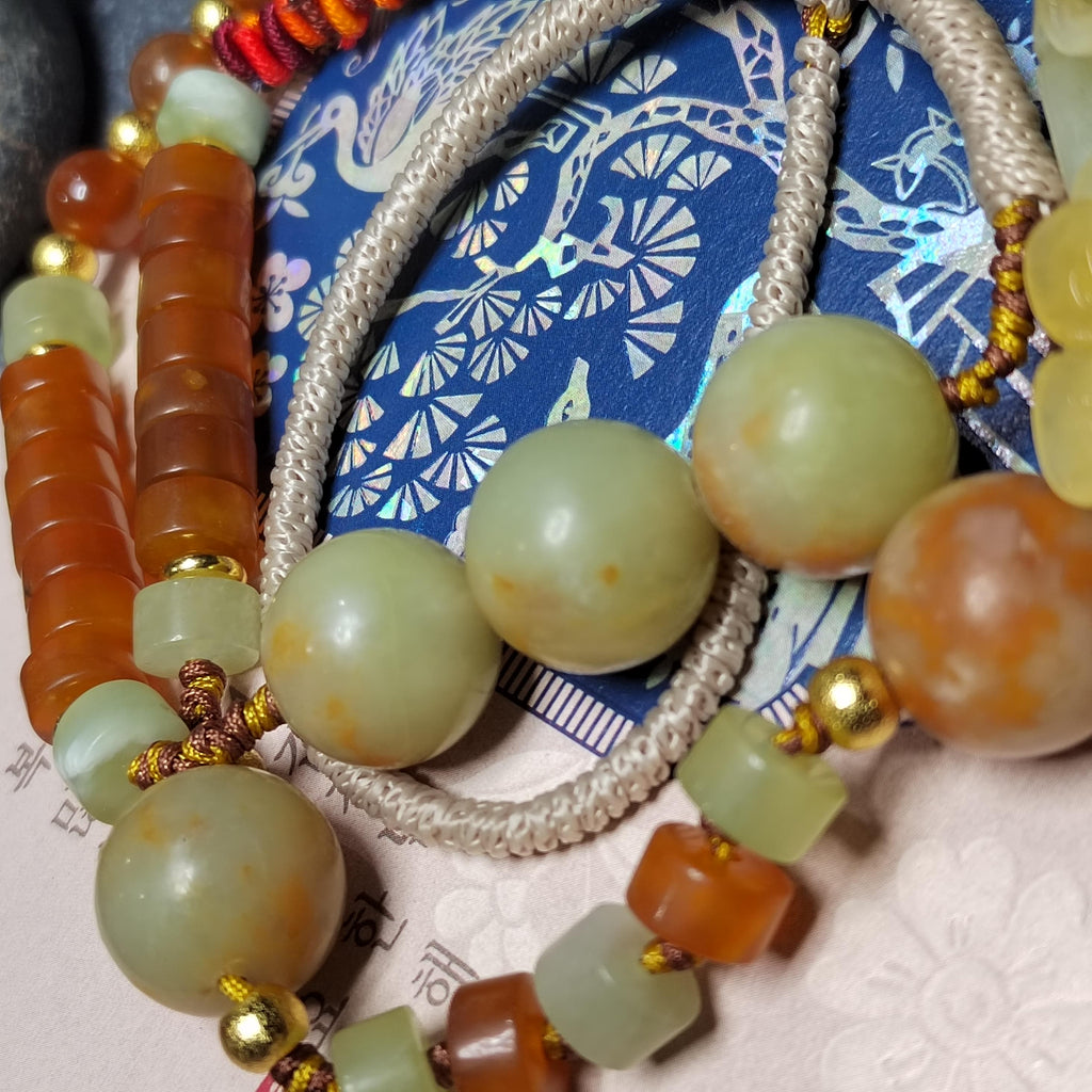 Certified Natural Xiuyan Jade King Stone “Butterflies, Plum Blossoms & Bamboo” Pendant Necklace | SL605 SL Precious