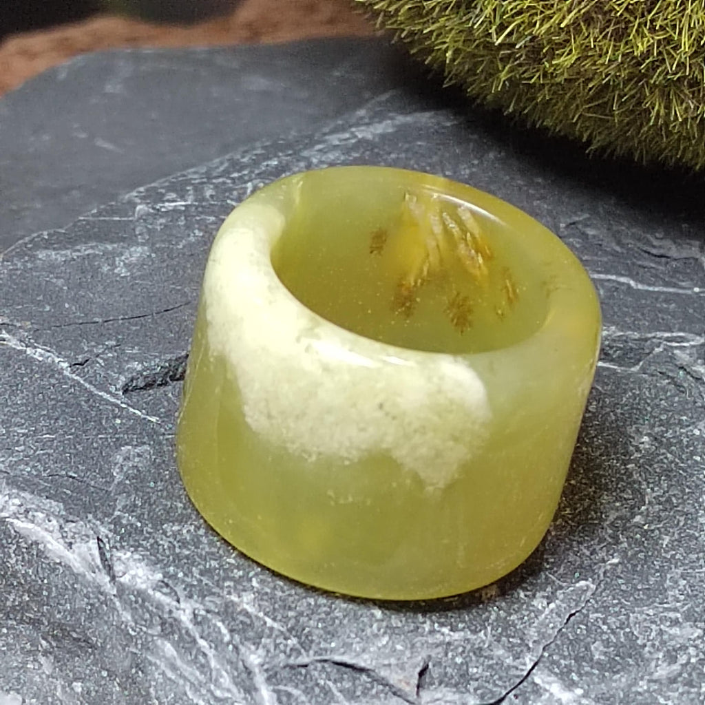 Certified Natural Xiuyan Jade Ring “Verdant Dawn” | Inner 17.4 mm (US 7)  SL592 SL Precious