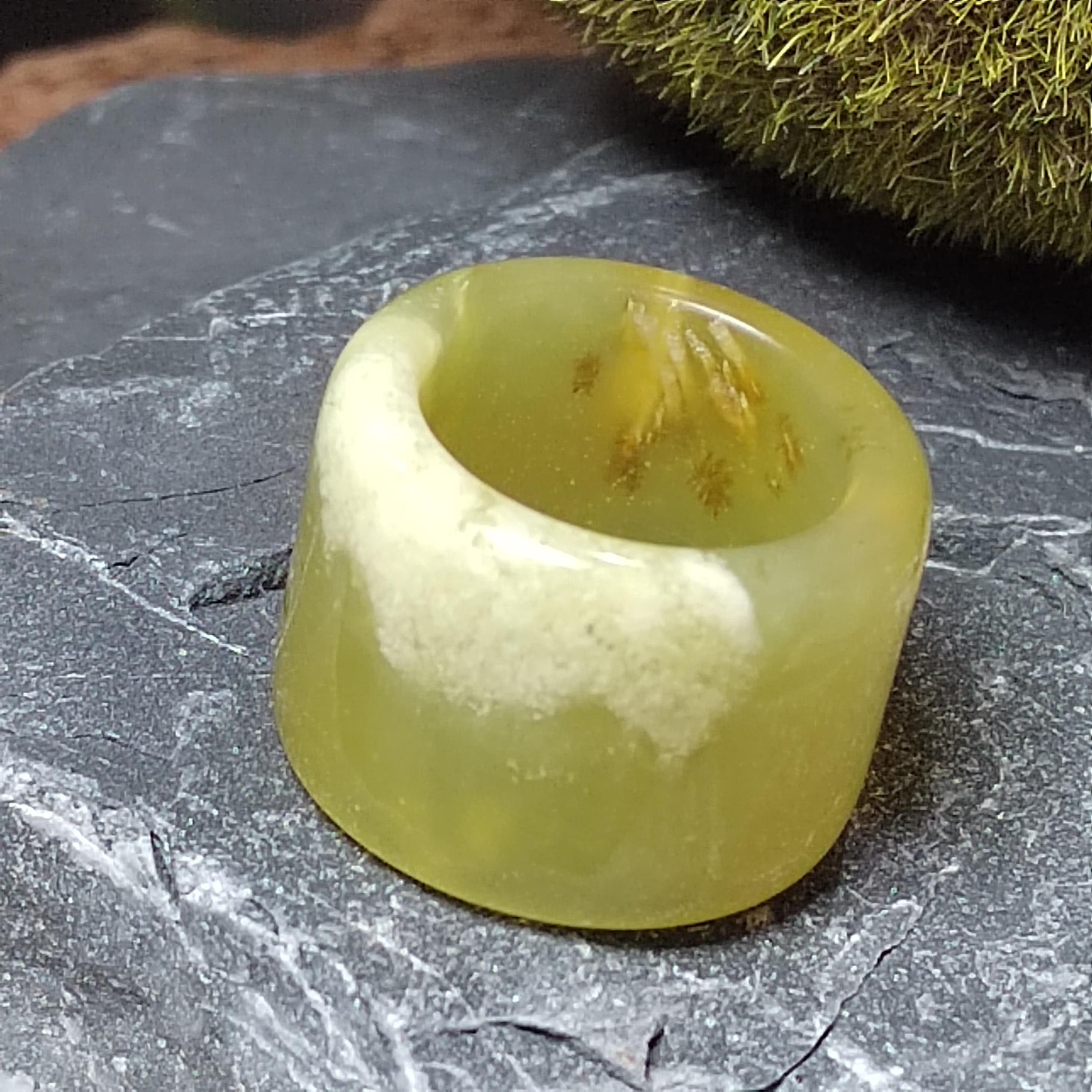 Certified Natural Xiuyan Jade Ring “Verdant Dawn” | Inner 17.4 mm (US 7)  SL592 SL Precious