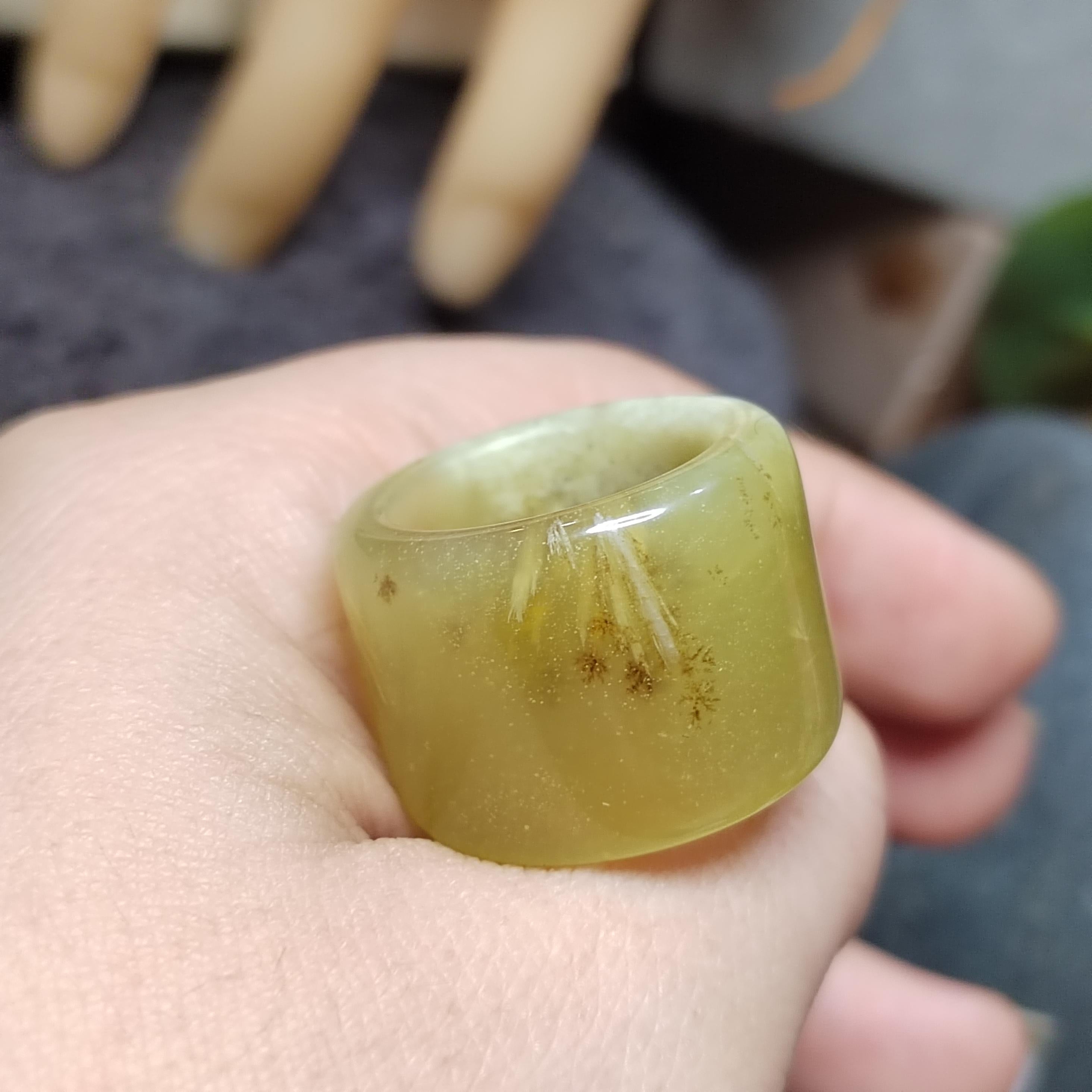 Certified Natural Xiuyan Jade Ring “Verdant Dawn” | Inner 17.4 mm (US 7)  SL592 SL Precious
