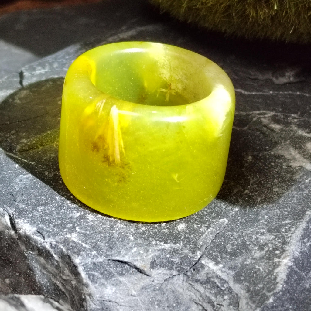 Certified Natural Xiuyan Jade Ring “Verdant Dawn” | Inner 17.4 mm (US 7)  SL592 SL Precious