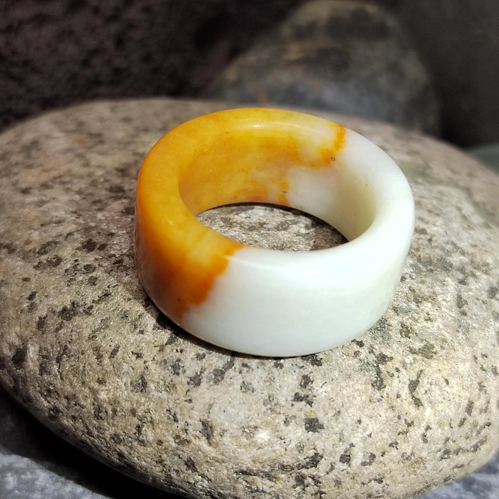 Certified Natural Xiuyan Jade Ring “Amber Cloud Serenity” | Inner 19.1 mm  (US 9)  SL595 SL Precious