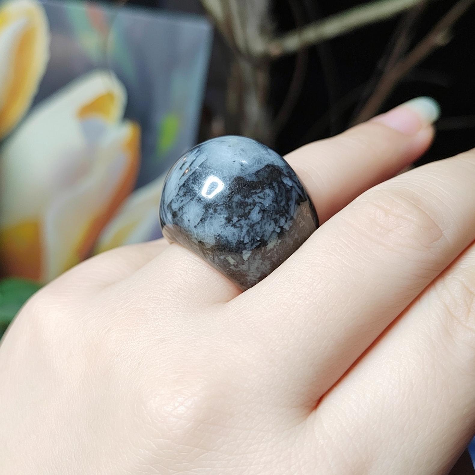 Certified Natural Xiuyan Jade Ring “Domed Head Serenity” | Inner 17.7 mm  (US 7.75) SL596 SL Precious
