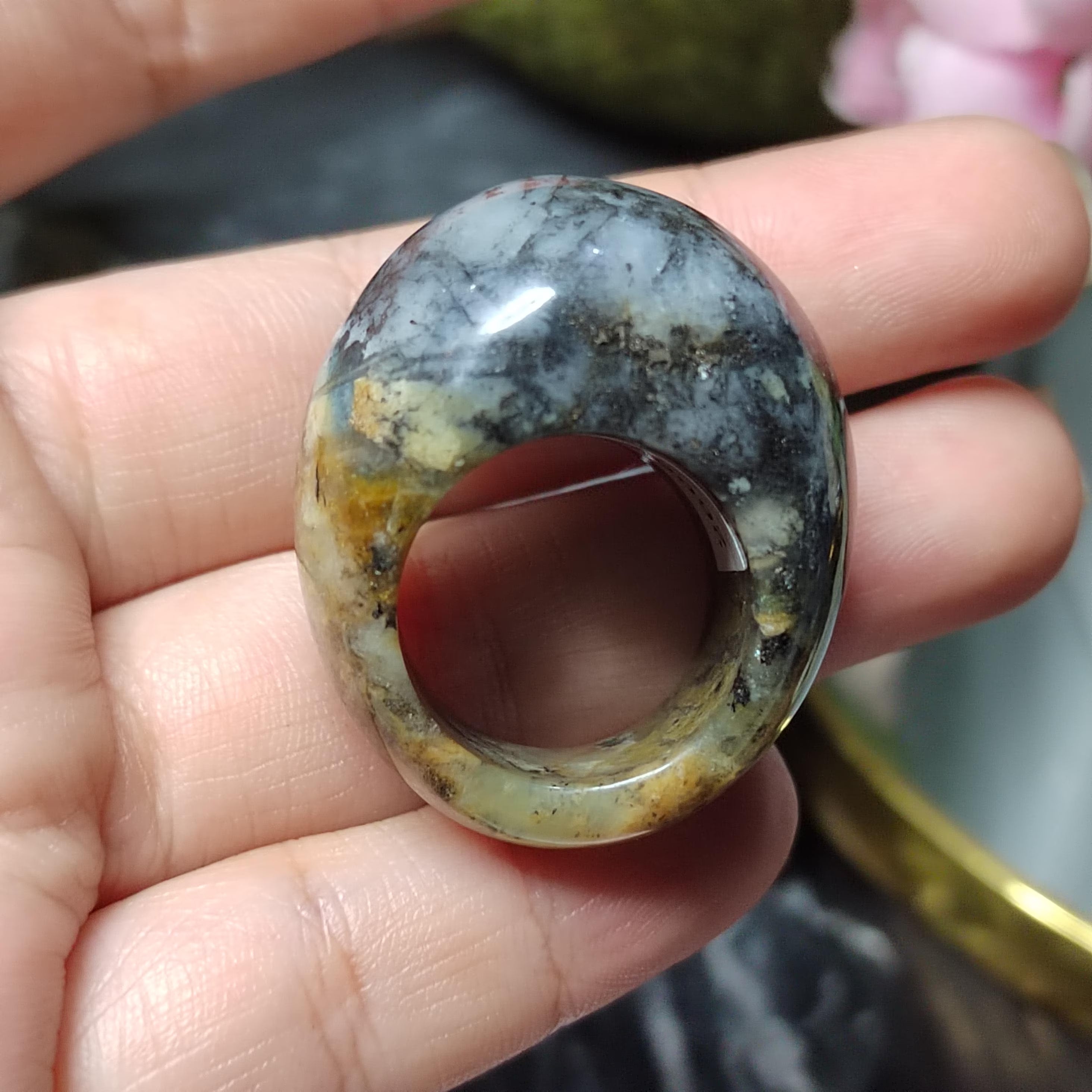 Certified Natural Xiuyan Jade Ring “Domed Head Serenity” | Inner 17.7 mm  (US 7.75) SL596 SL Precious