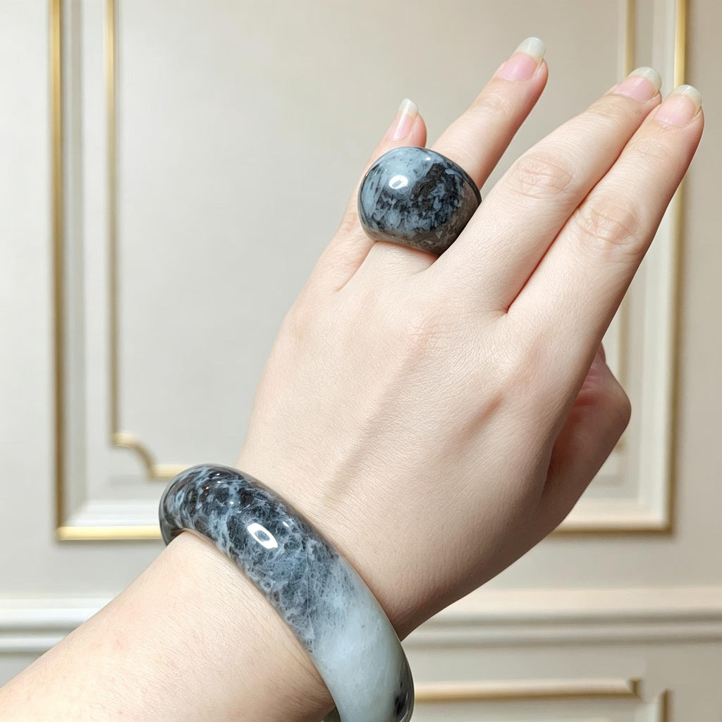Certified Natural Xiuyan Jade Ring “Domed Head Serenity” | Inner 17.7 mm  (US 7.75) SL596 SL Precious