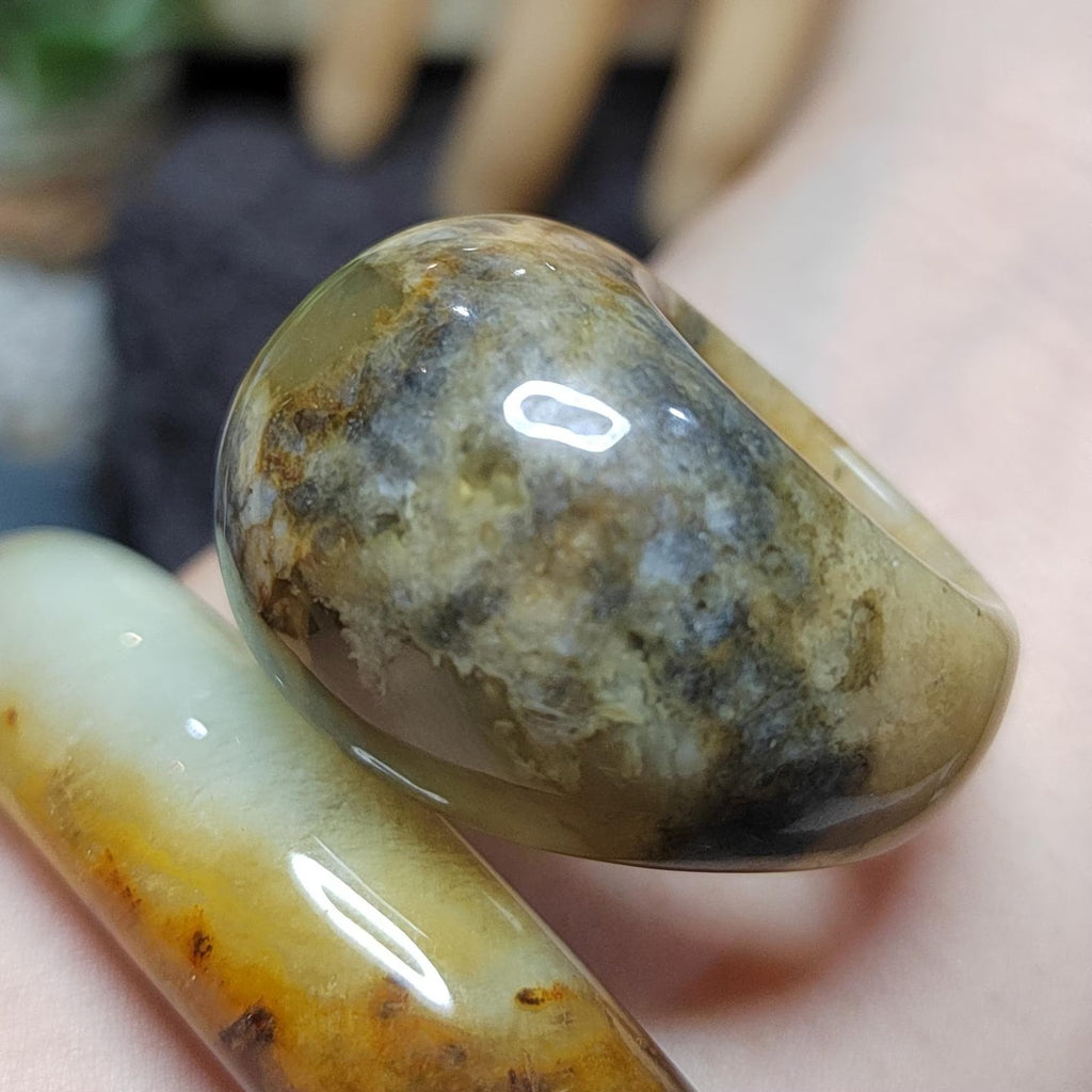 Certified Natural Xiuyan Jade Ring “Domed Head Serenity” | Inner 17.7 mm  (US 7.75)  SL597 SL Precious